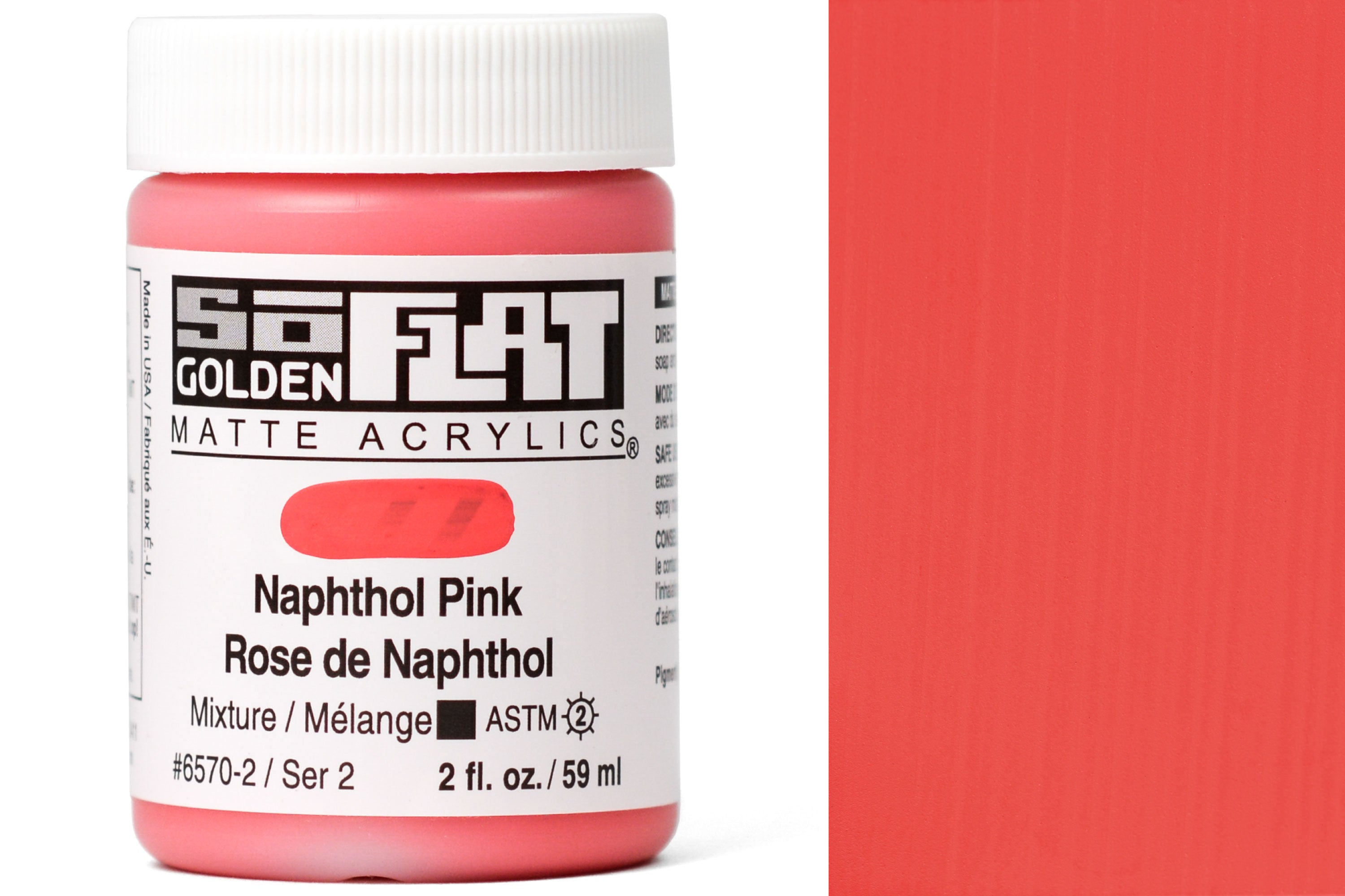 Golden SoFlat Matte Acrylics, Naphthol Pink