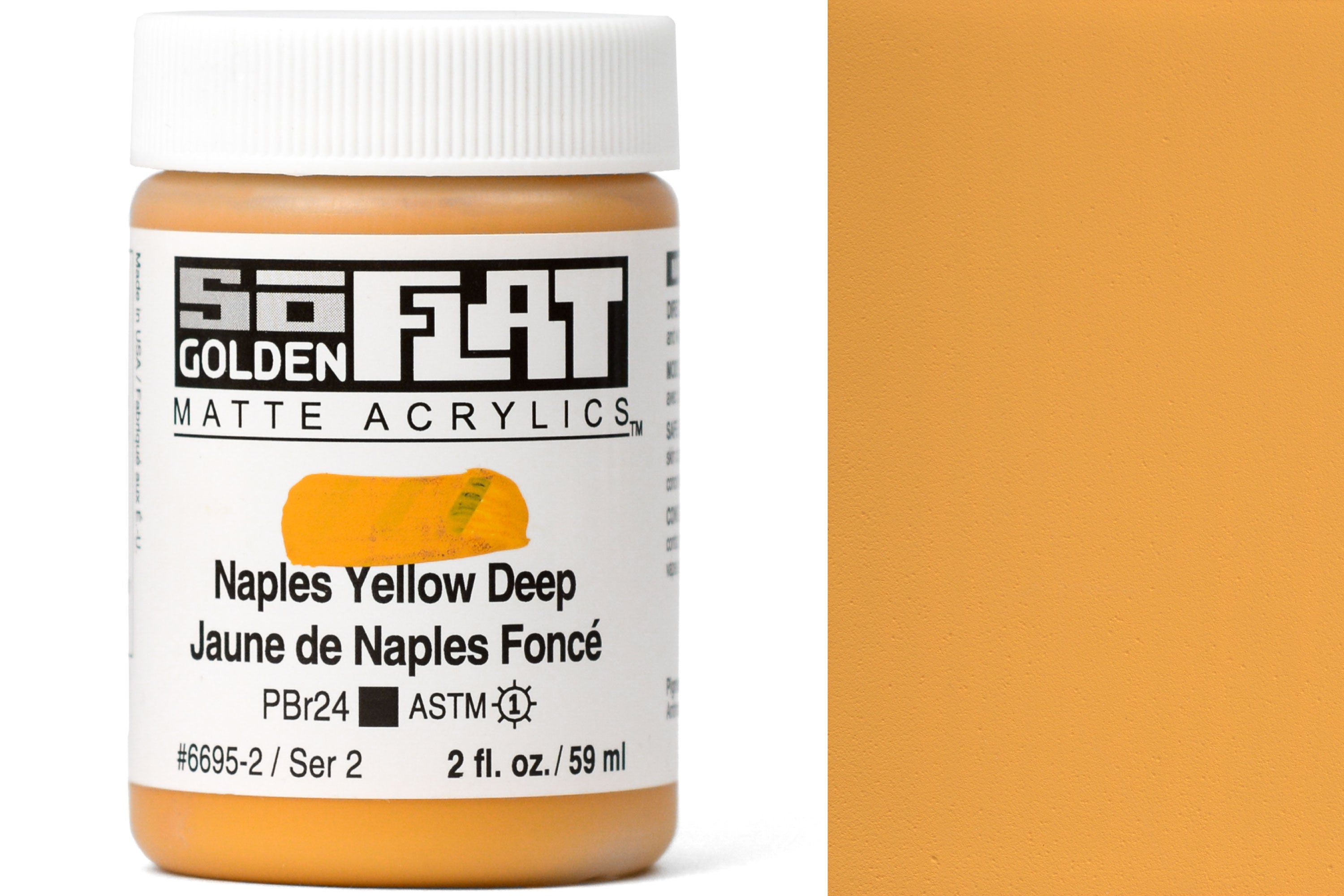 Golden SoFlat Matte Acrylics, Naples Yellow Deep
