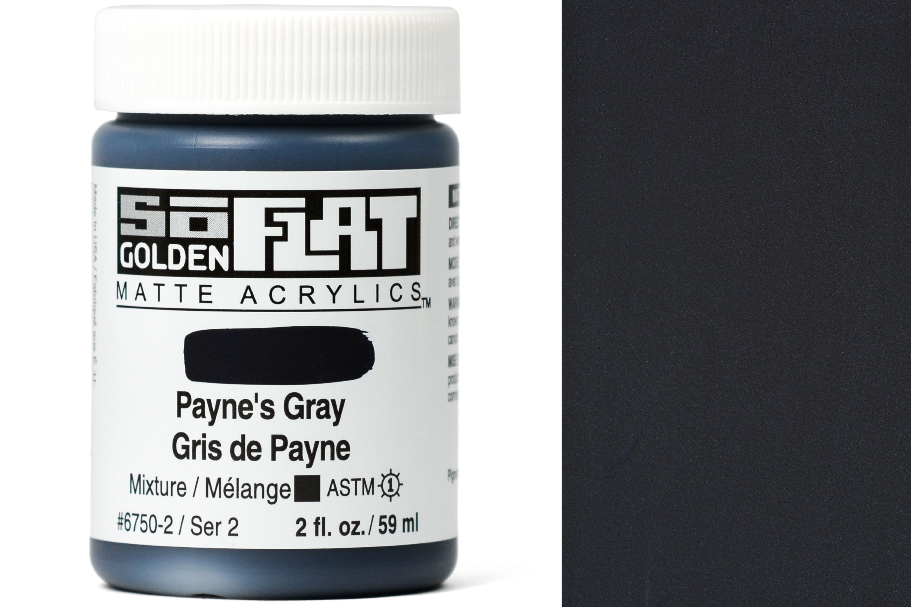 Golden SoFlat Matte Acrylics, Payne's Grey