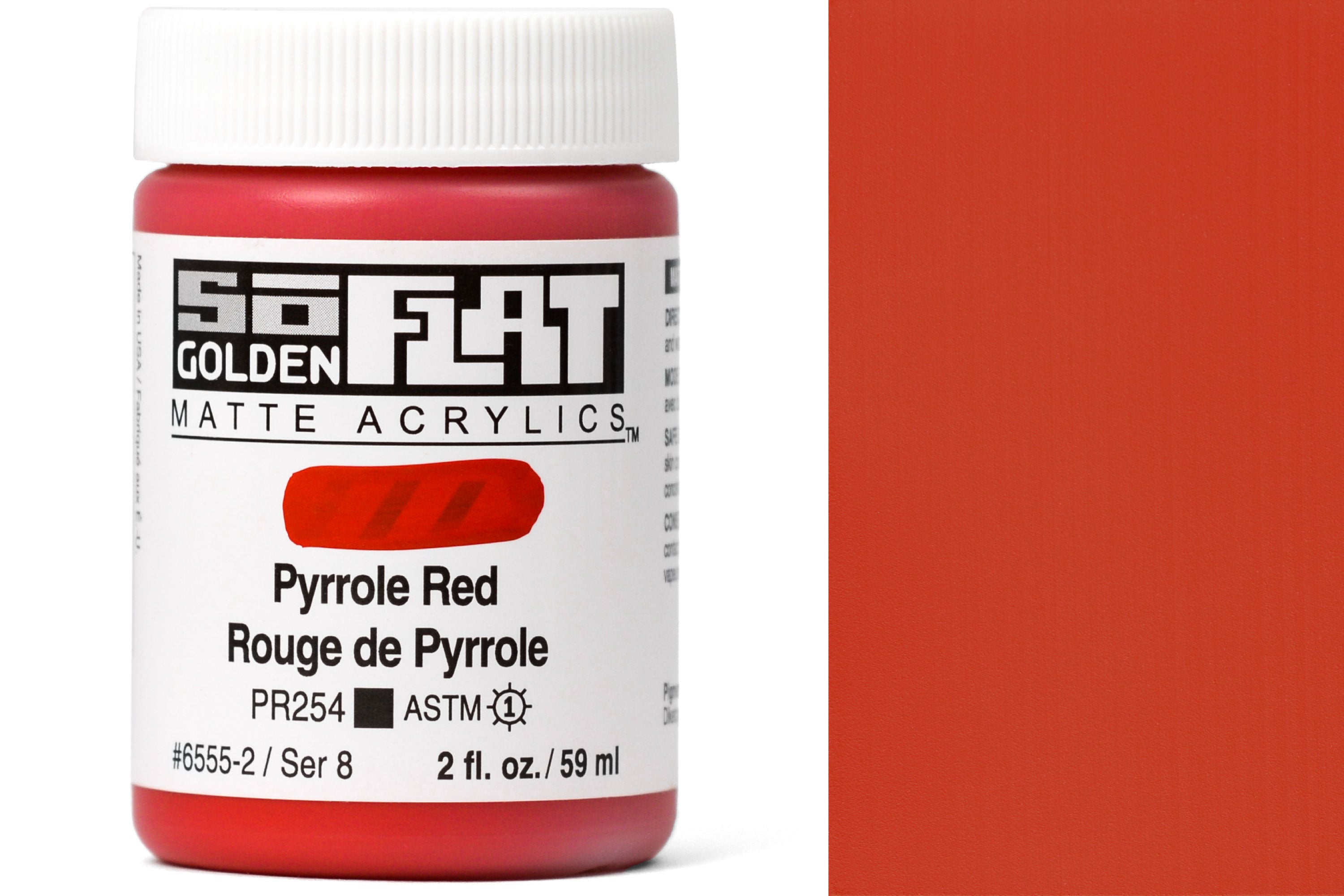 Golden SoFlat Matte Acrylics, Pyrrole Red