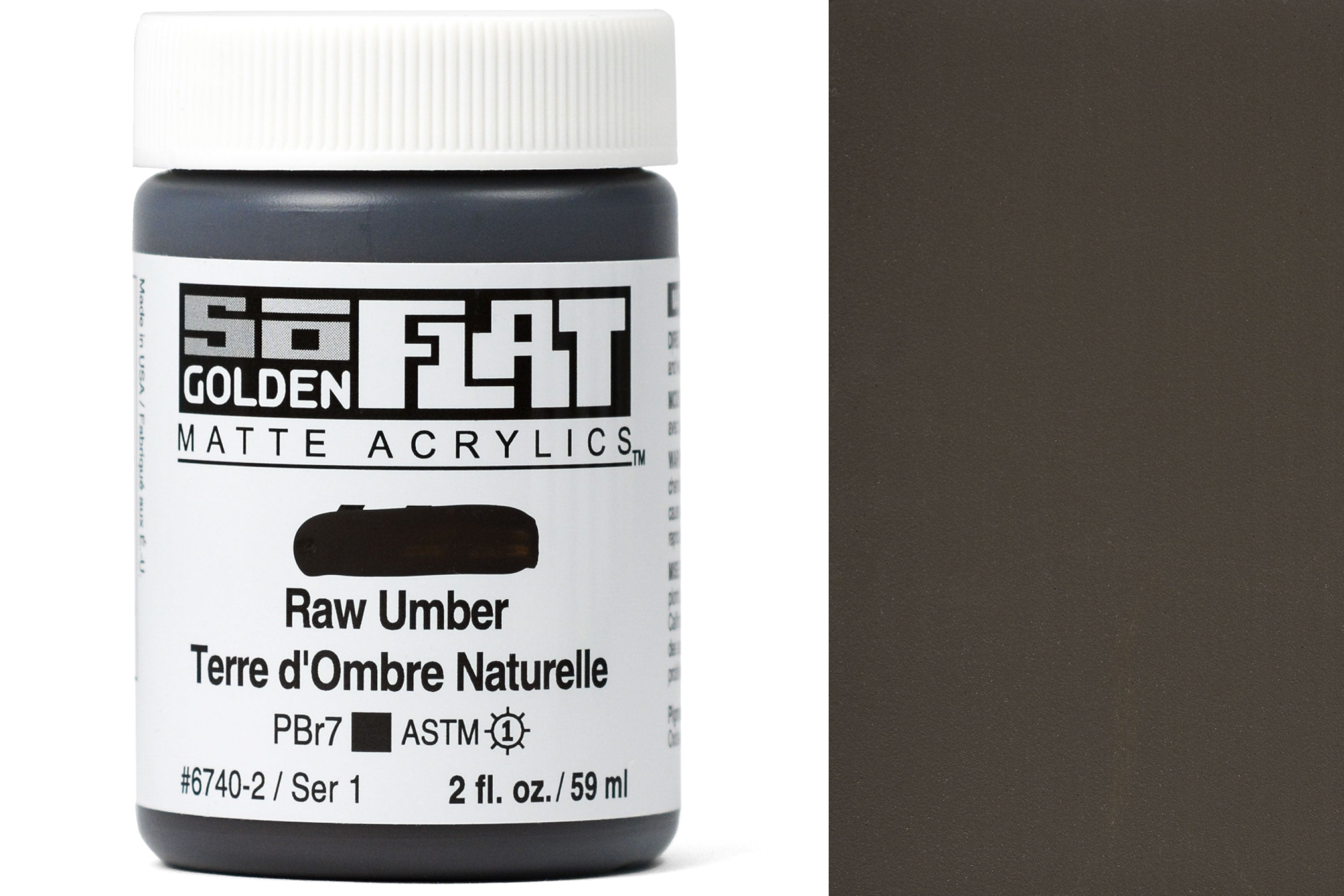 Golden SoFlat Matte Acrylics, Raw Umber
