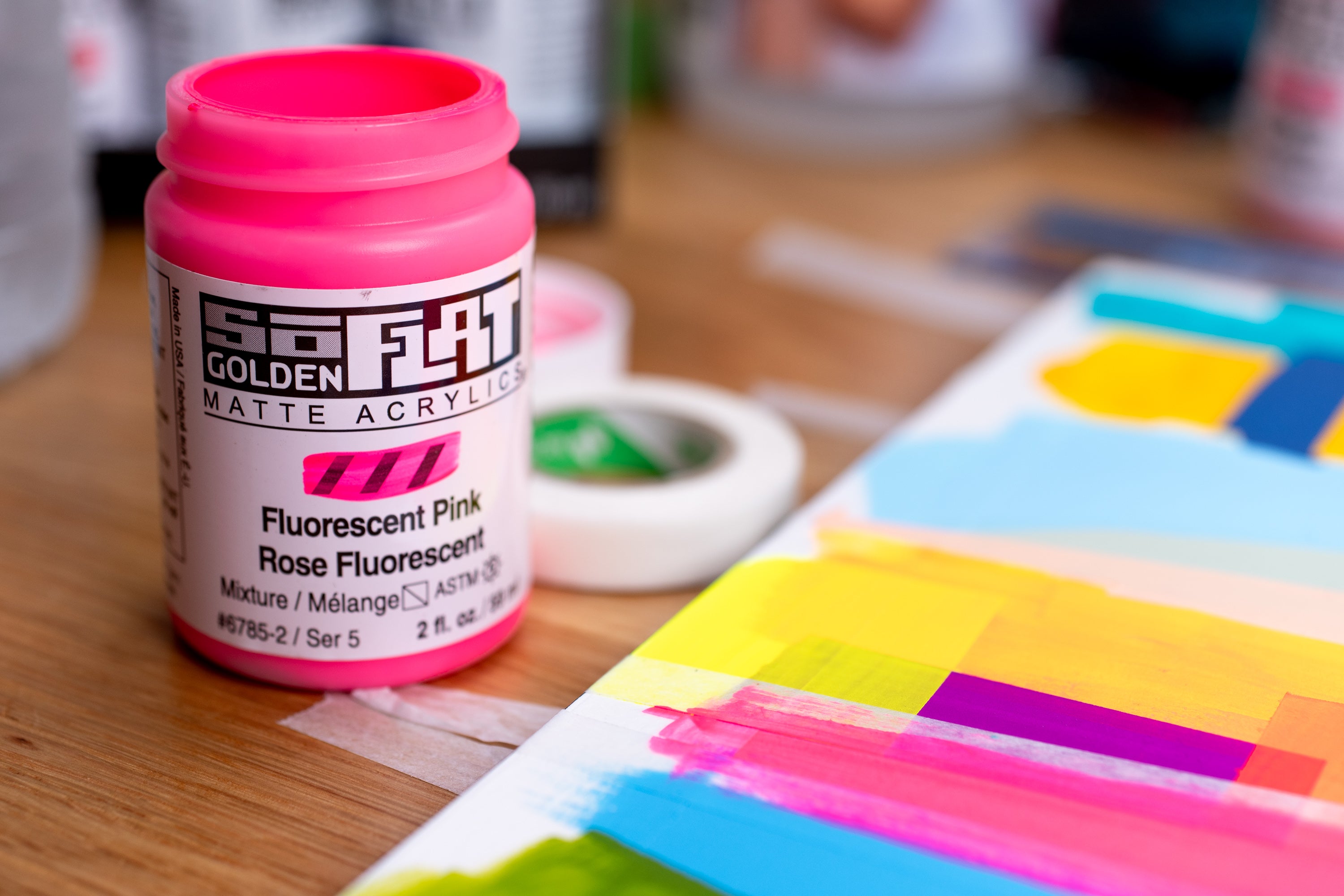 Golden SoFlat Matte Acrylics, Fluorescent Set of 6