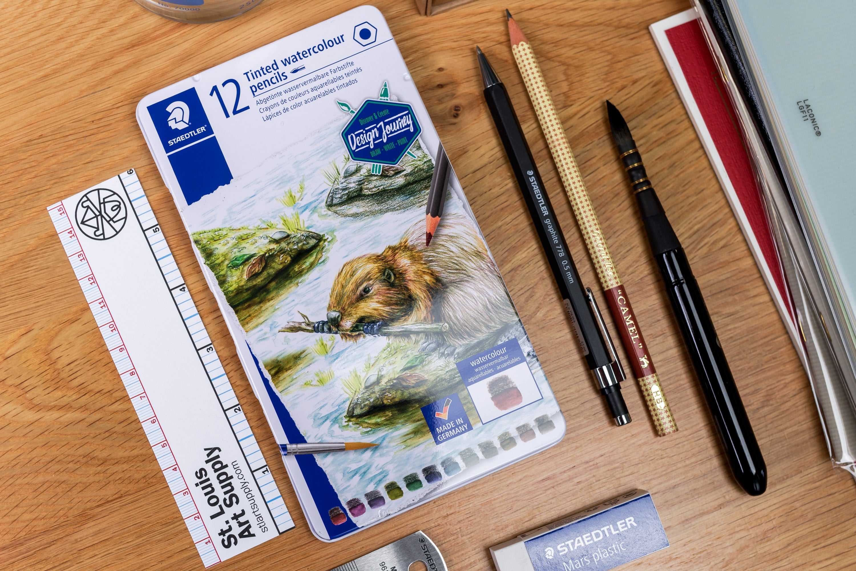 Tinted Graphite Pencils, Set of 12