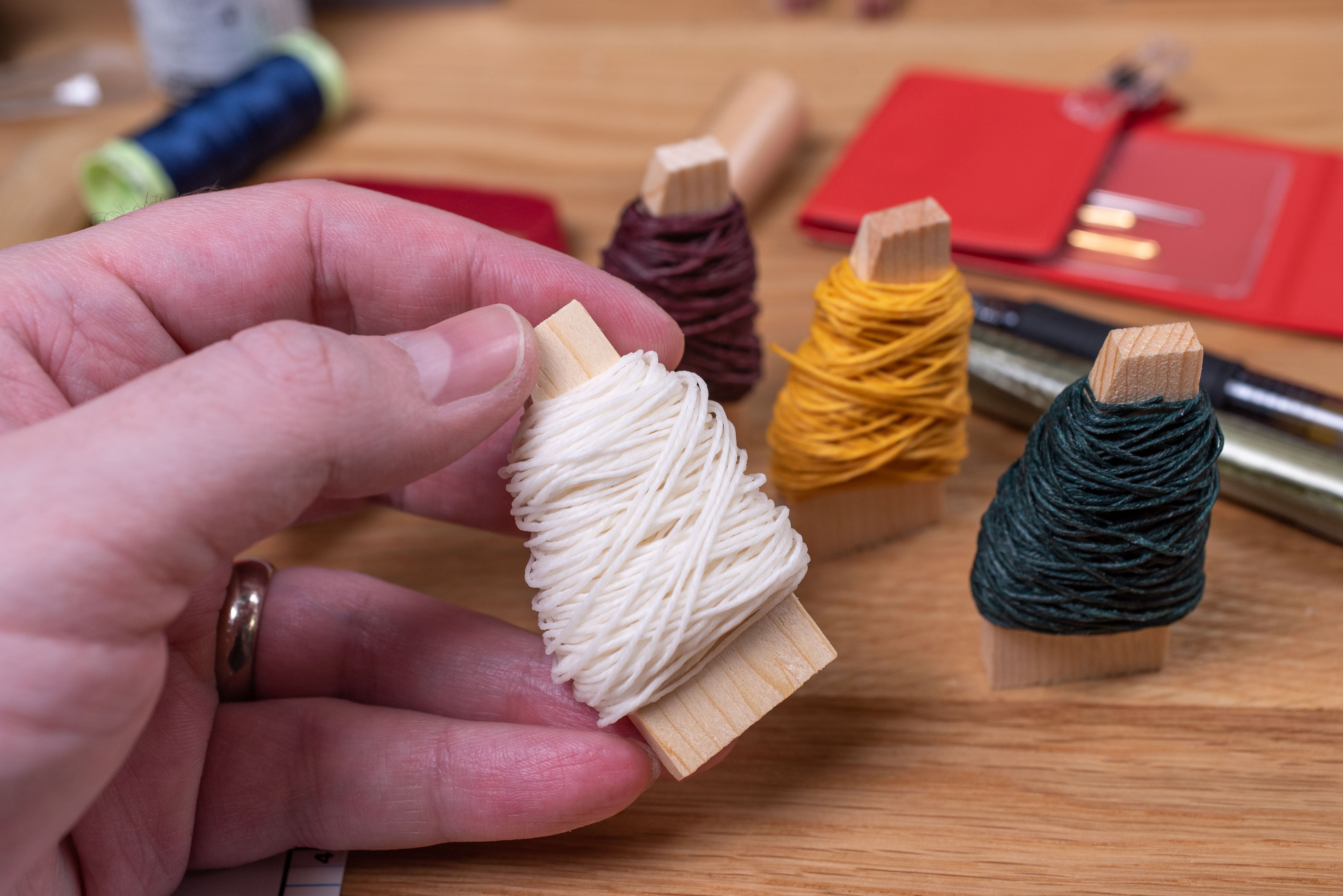 Waxed Linen Thread, Three-Ply, Pure White