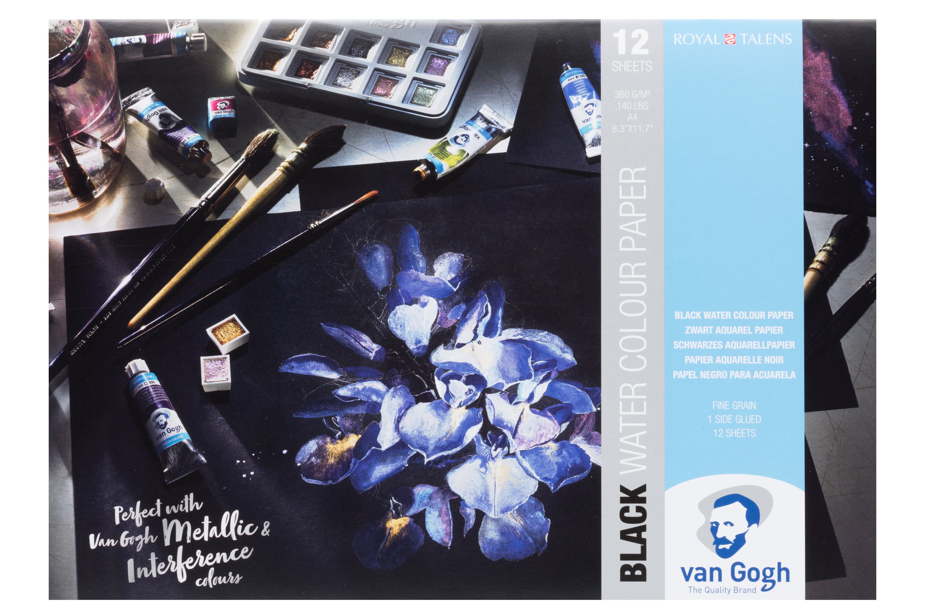 Black Watercolor Paper Pad, A4