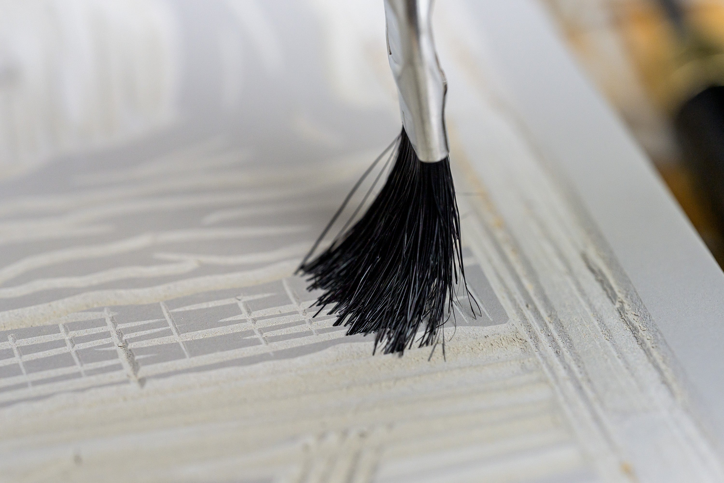 Tin Handle Bristle Brushes, Pack of 6