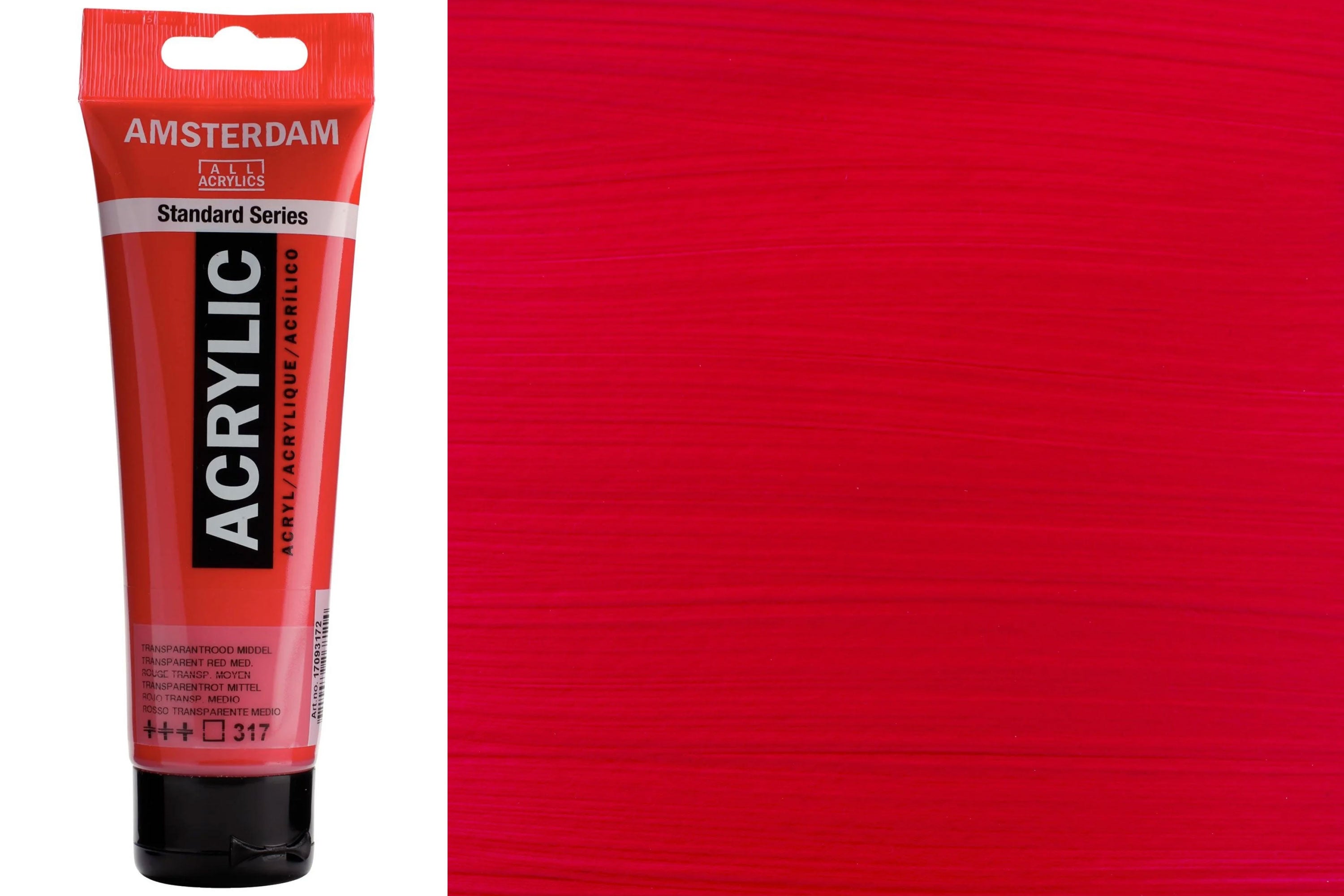 Amsterdam Standard Acrylic Colors, 120 mL, Transparent Red Medium