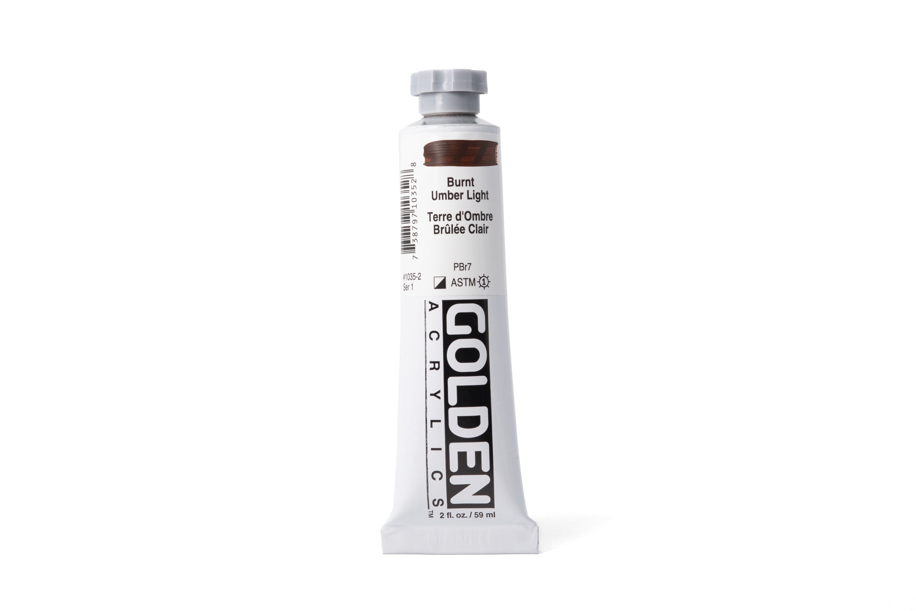 Golden Heavy Body Acrylics, Burnt Umber Light, 2 oz. Tube