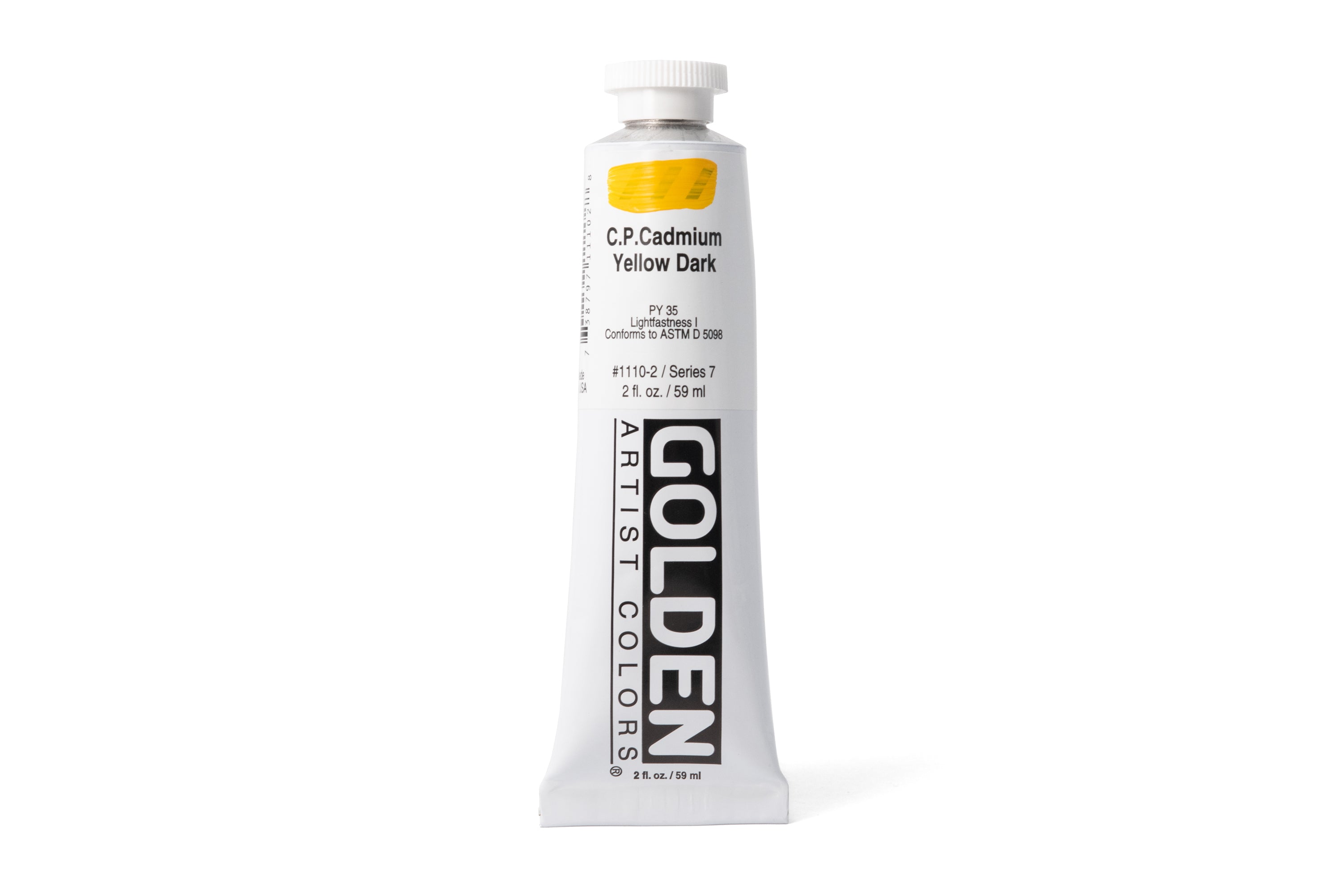 Golden Heavy Body Acrylics, Cadmium Yellow Dark, 2 oz. Tube