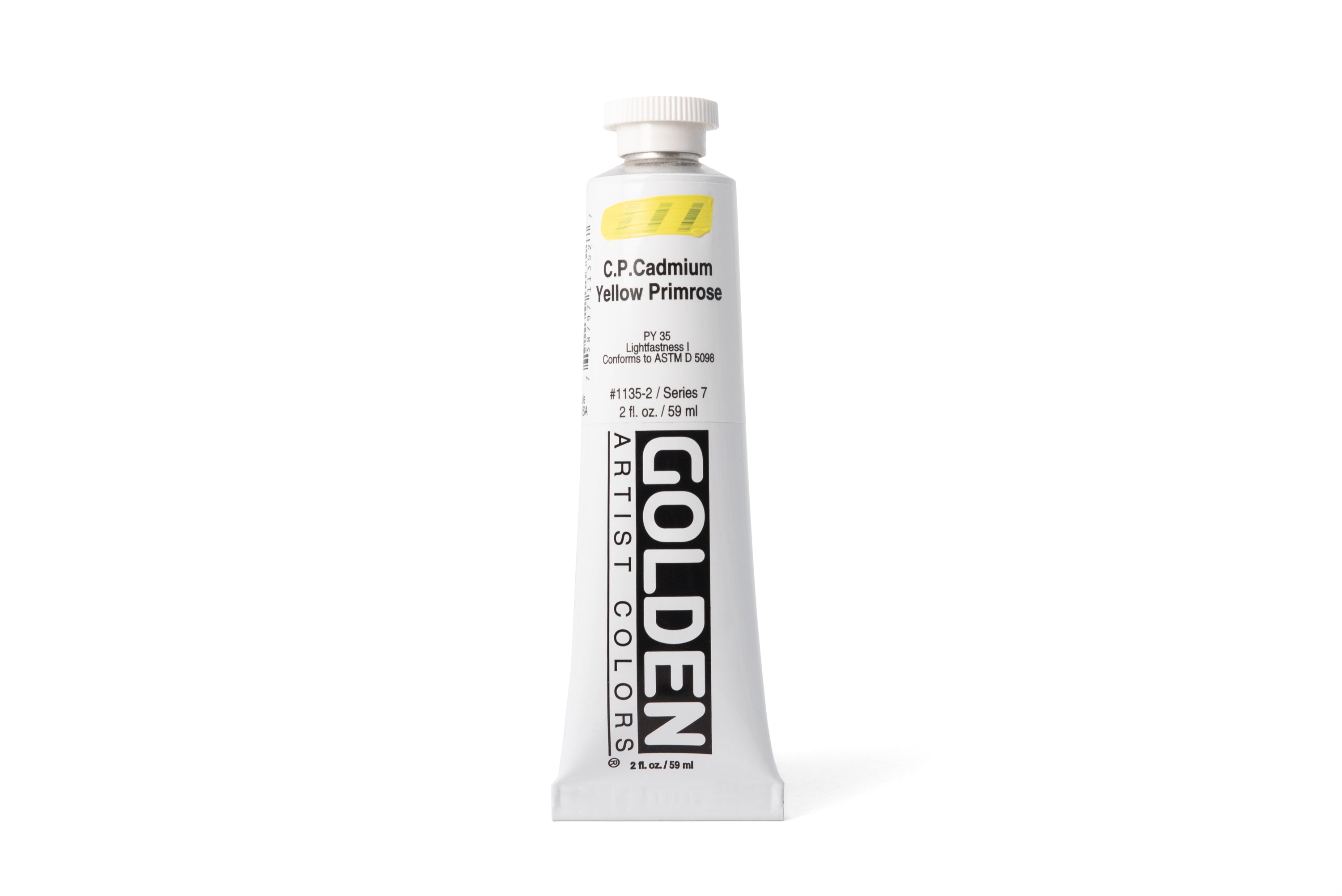 Golden Heavy Body Acrylics, Cadmium Yellow Primrose, 2 oz. Tube