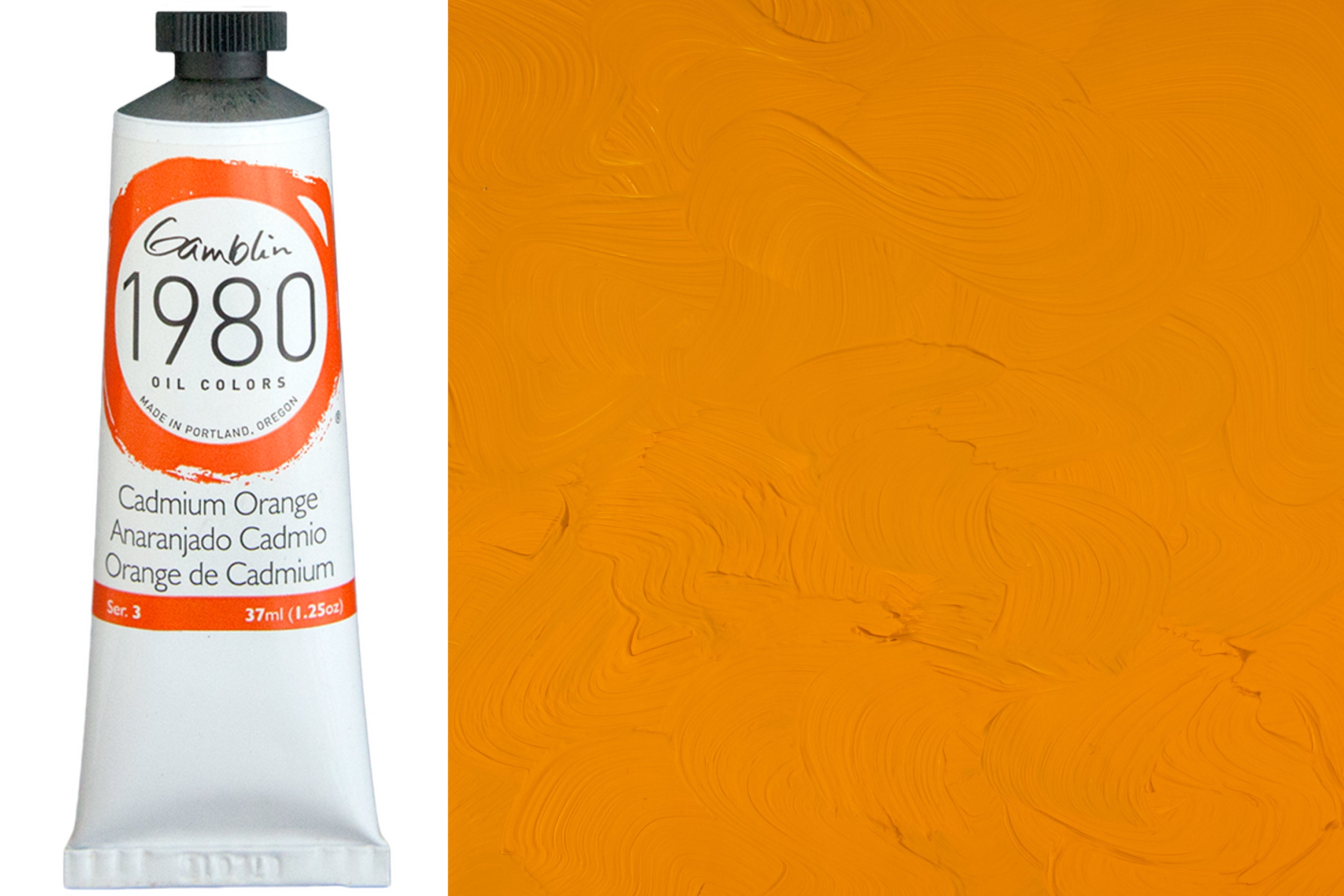 Gamblin 1980 Oil Colors, 37 mL, Cadmium Orange