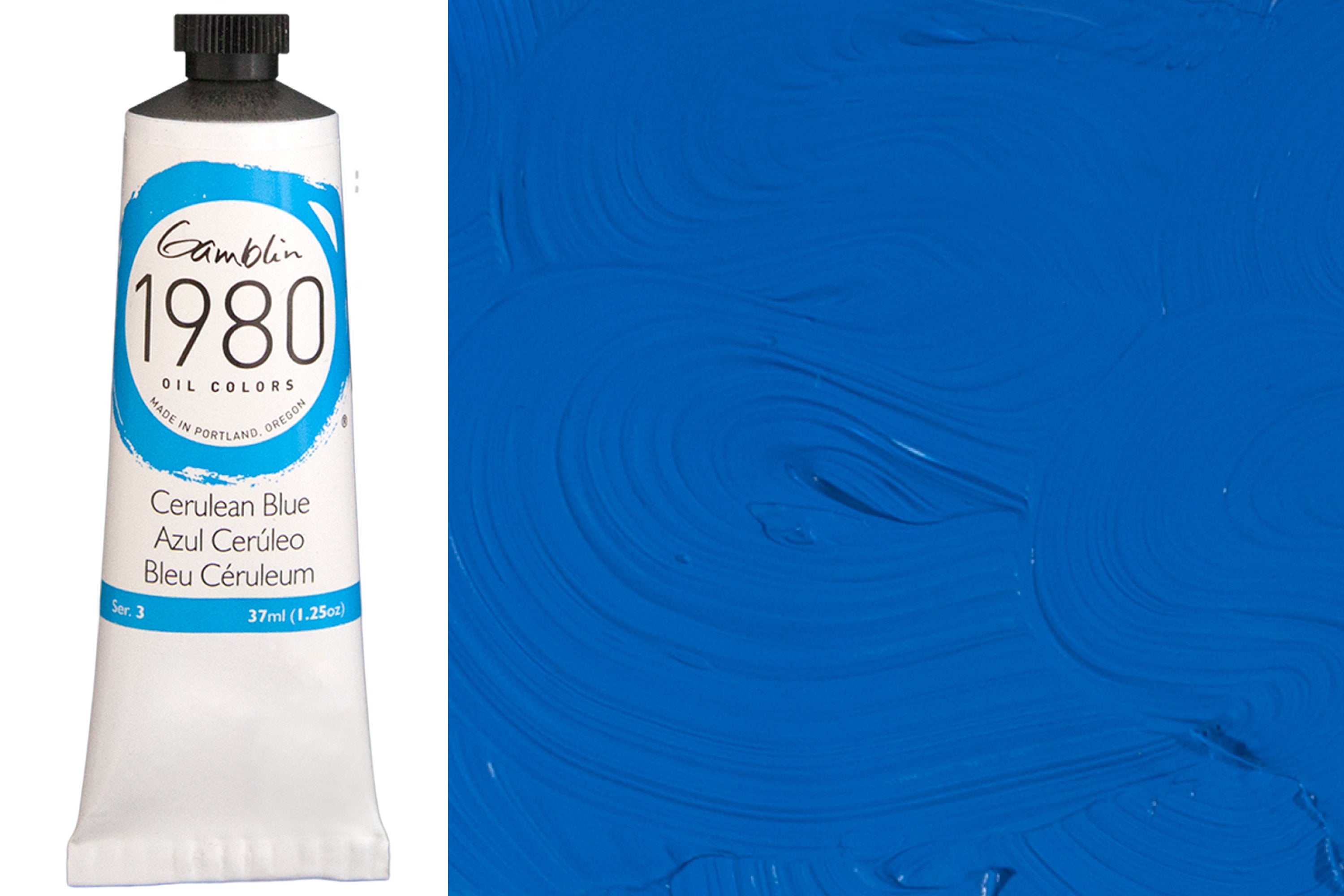 Gamblin 1980 Oil Colors, 37 mL, Cerulean Blue