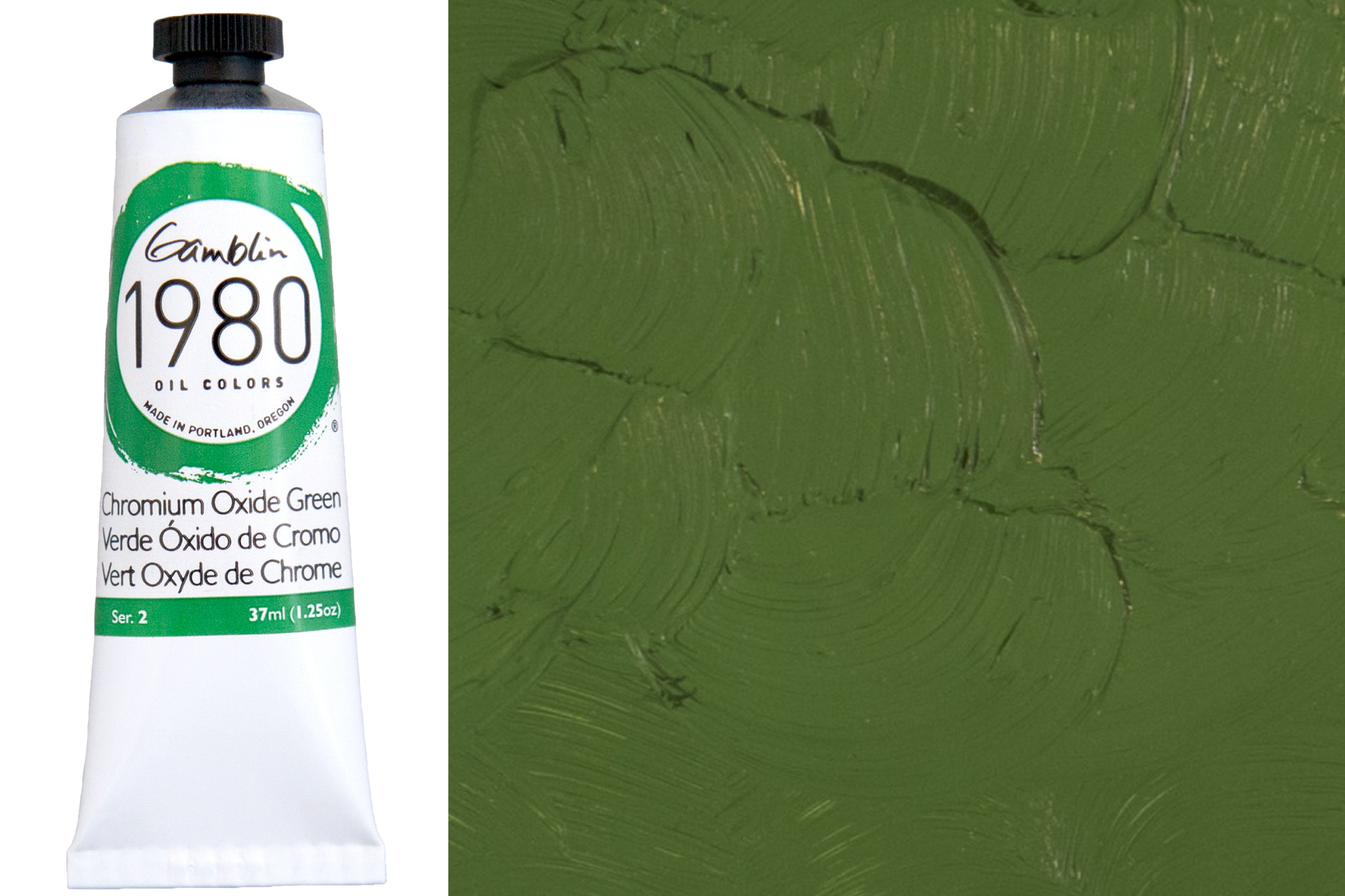 Gamblin 1980 Oil Colors, 37 mL, Chromium Oxide Green