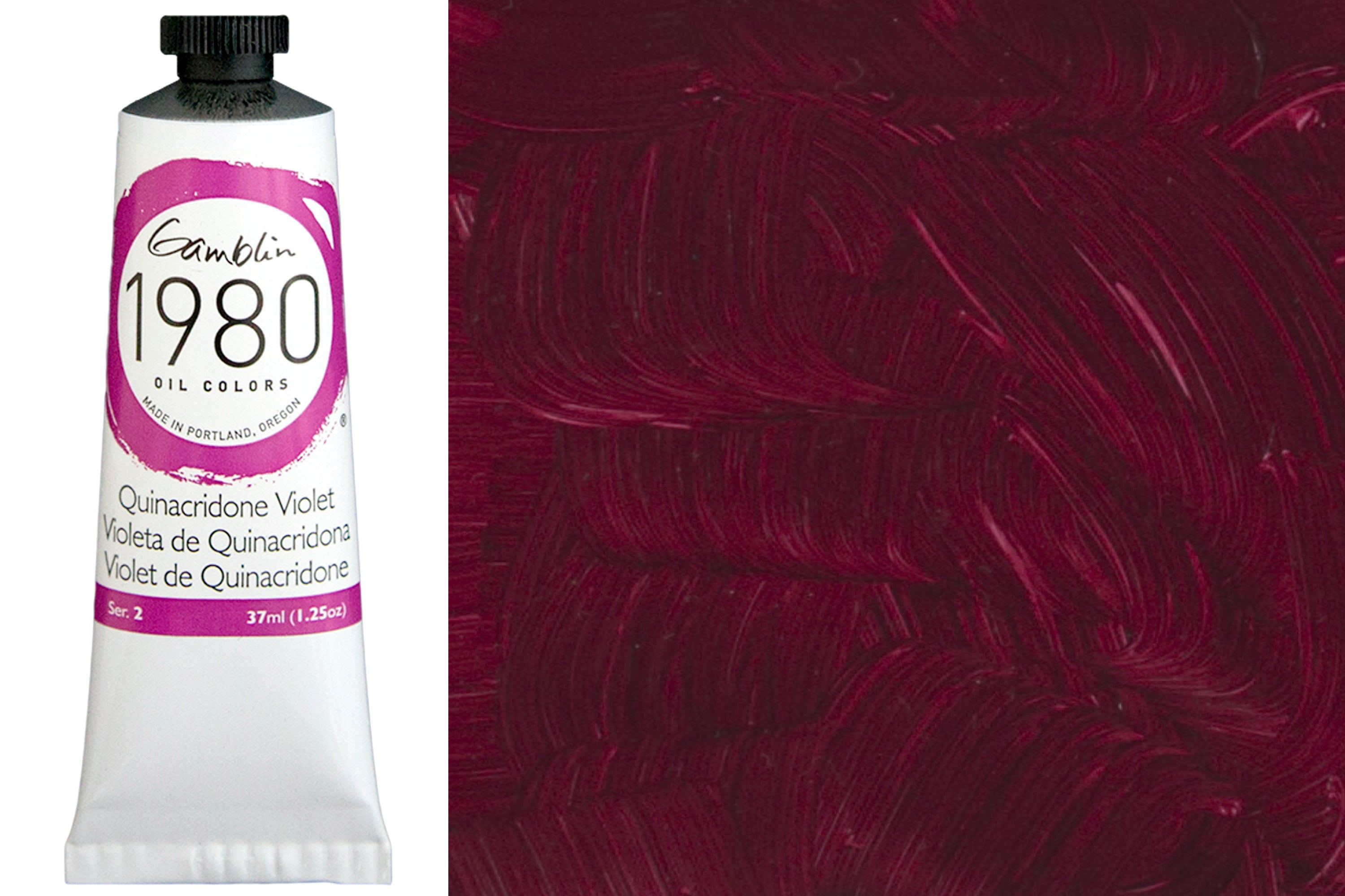Gamblin 1980 Oil Colors, 37 mL, Quinacridone Violet