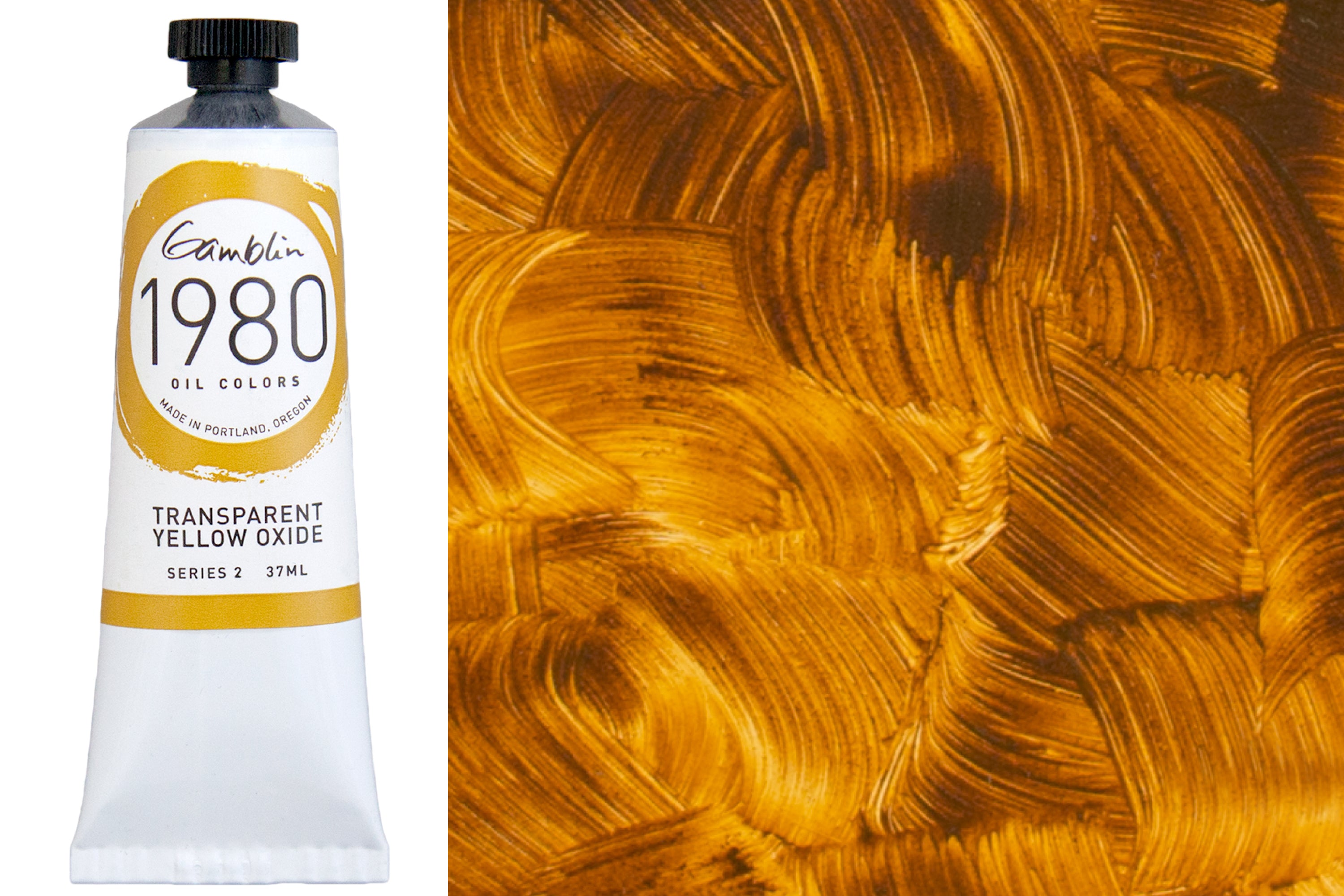Gamblin 1980 Oil Colors, 37 mL, Transparent Yellow Oxide