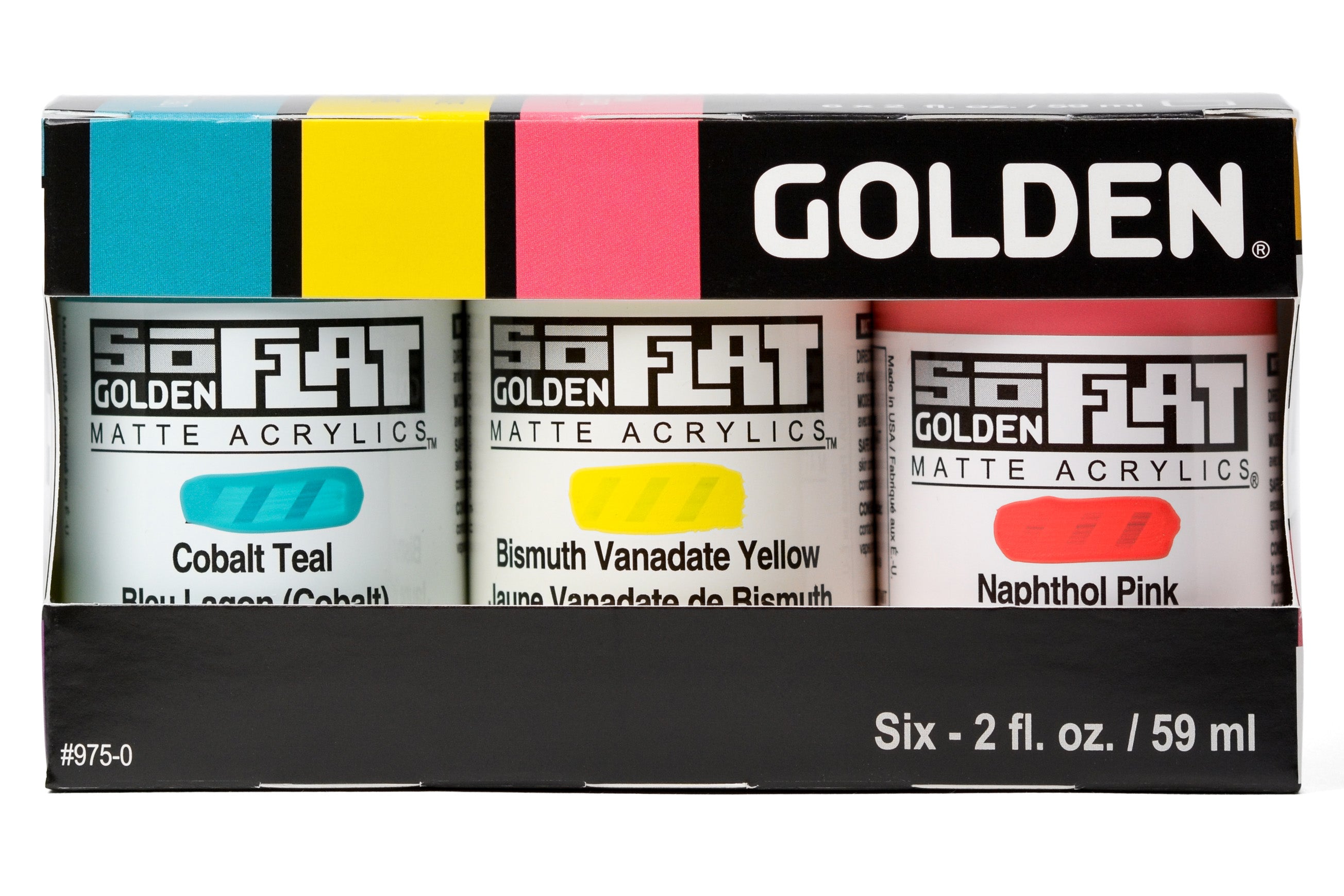 Golden SoFlat Matte Acrylics, Zing Set of 6
