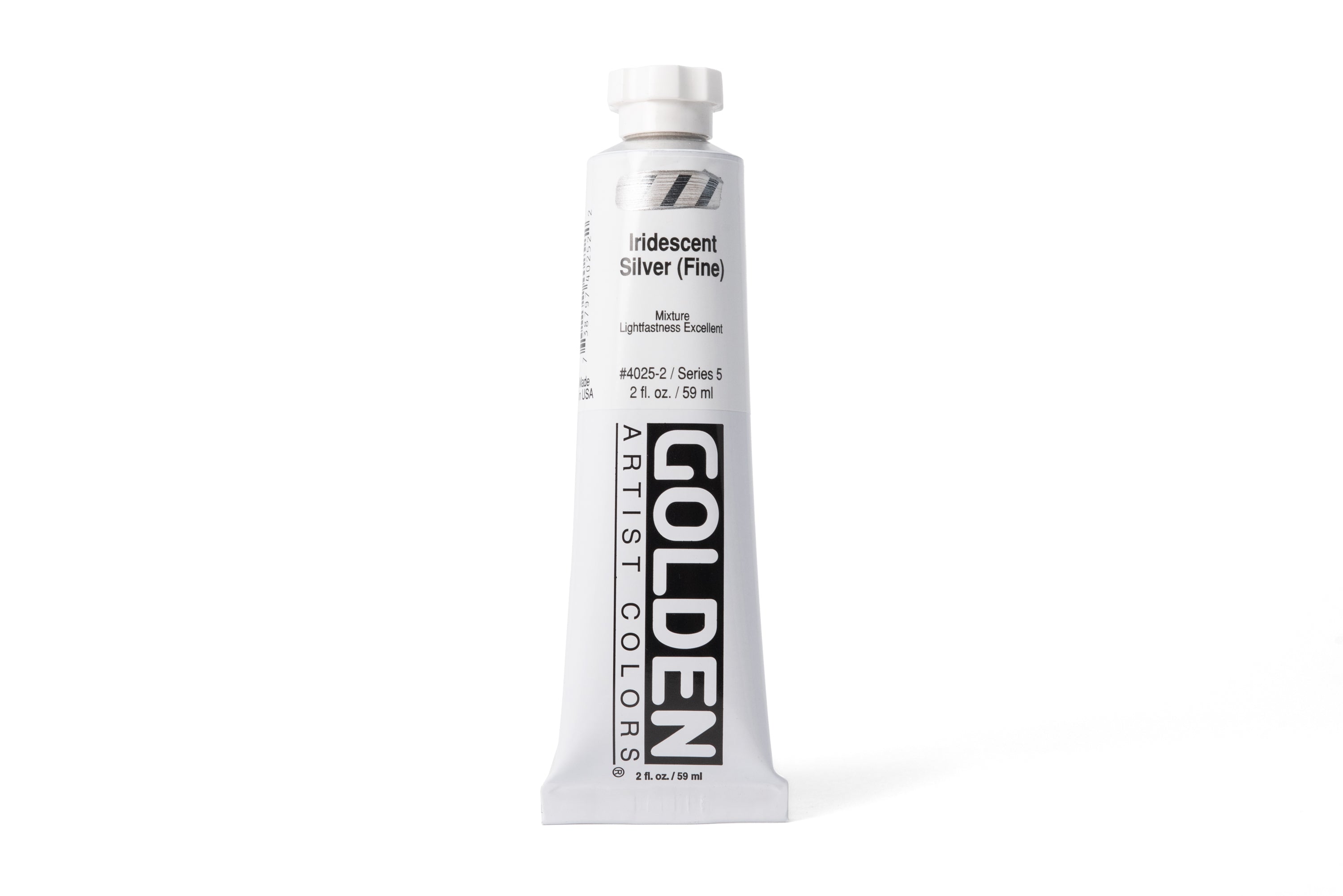 Golden Heavy Body Acrylics, Iridescent Silver (Fine), 2 oz. Tube