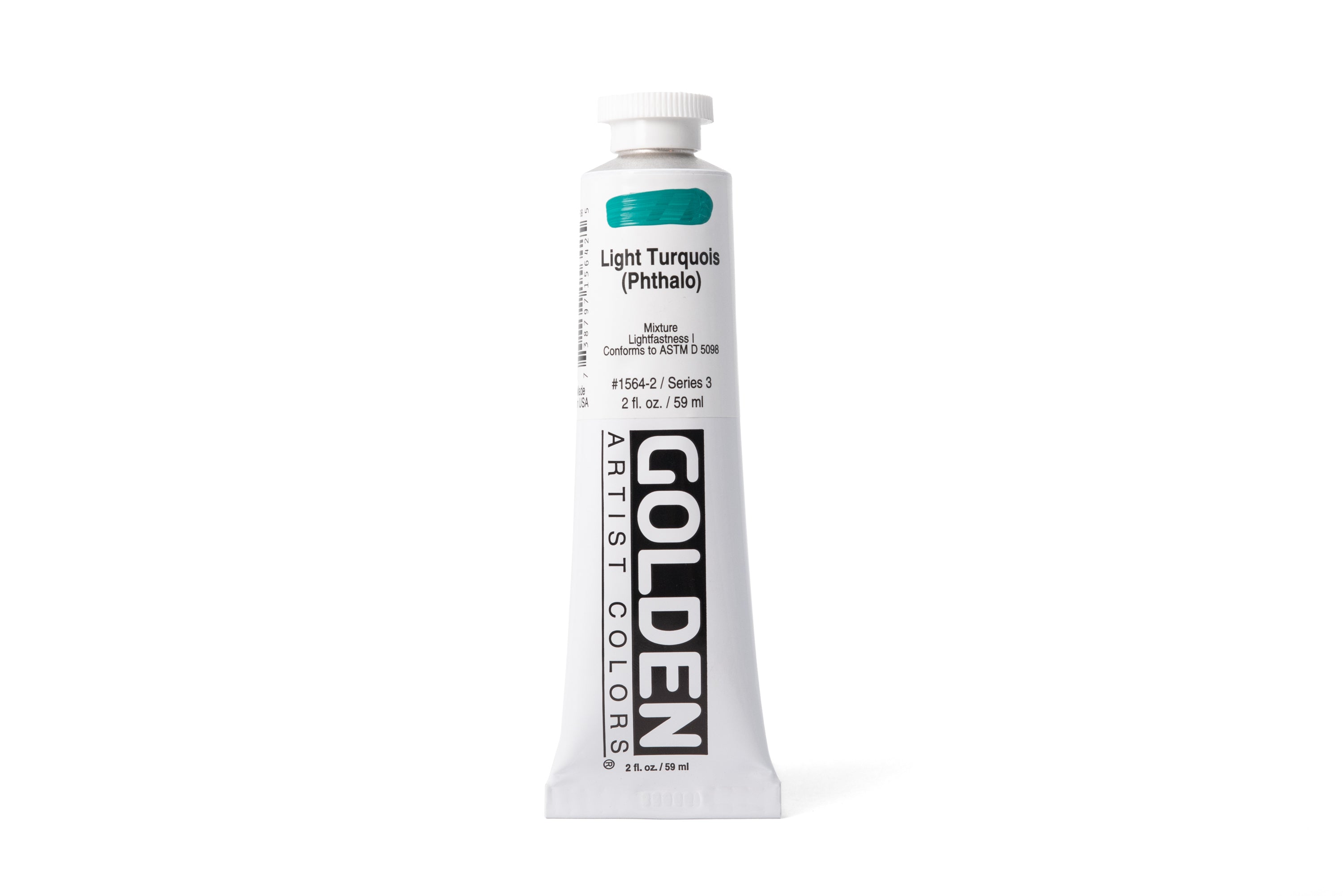Golden Heavy Body Acrylics, Light Turquoise (Phthalo), 2 oz. Tube