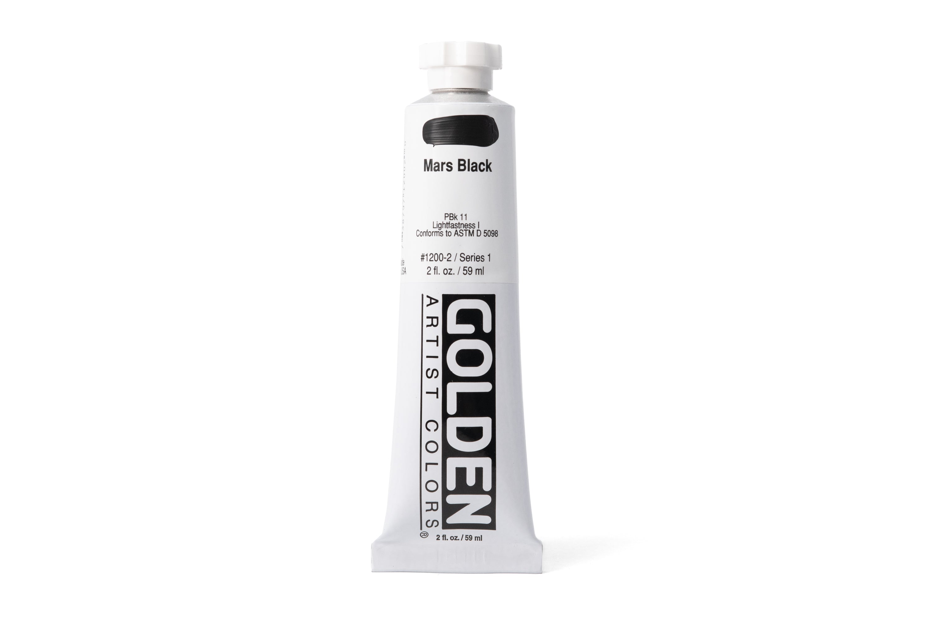 Golden Heavy Body Acrylics, Mars Black, 2 oz. Tube