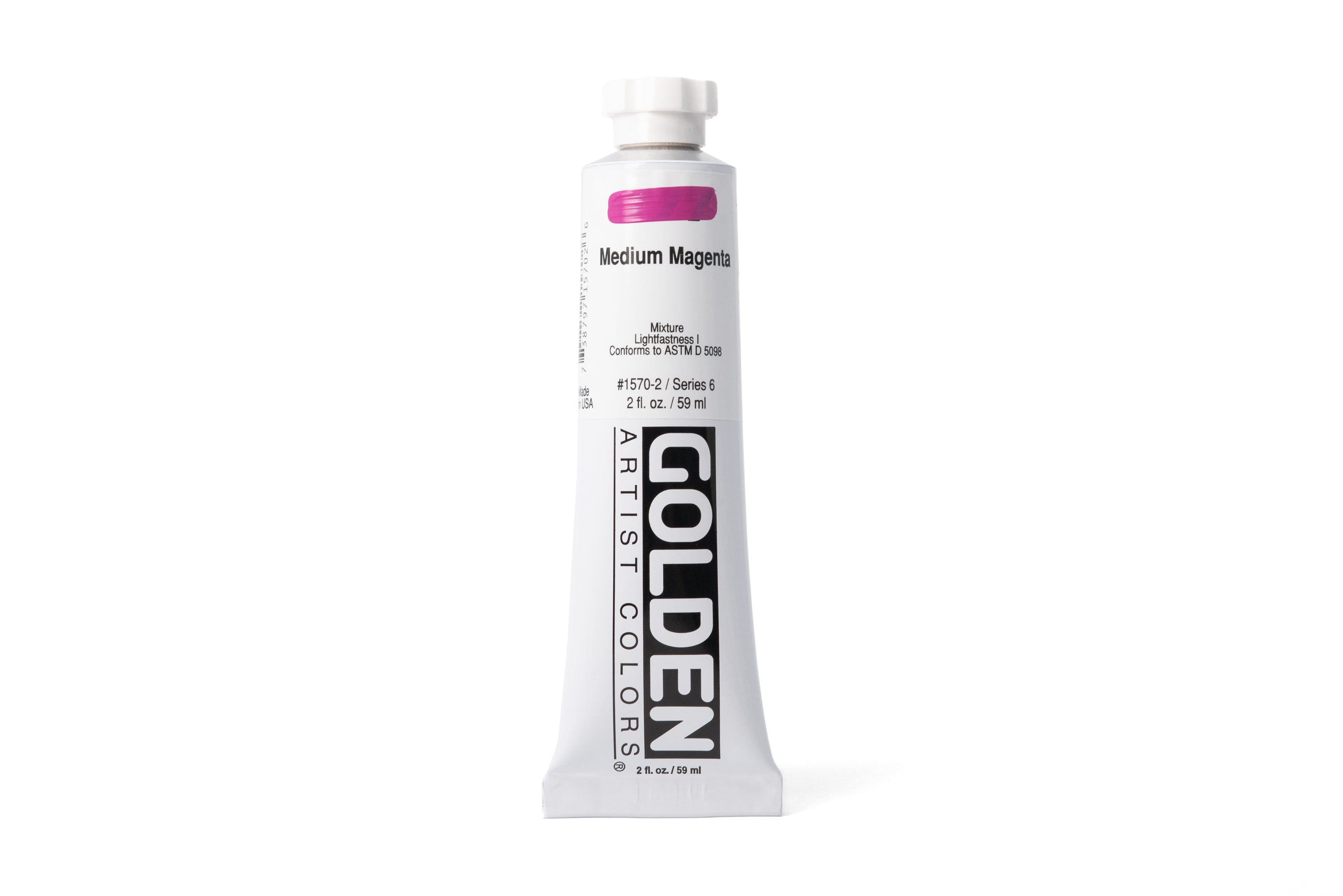 Golden Heavy Body Acrylics, Medium Magenta, 2 oz. Tube
