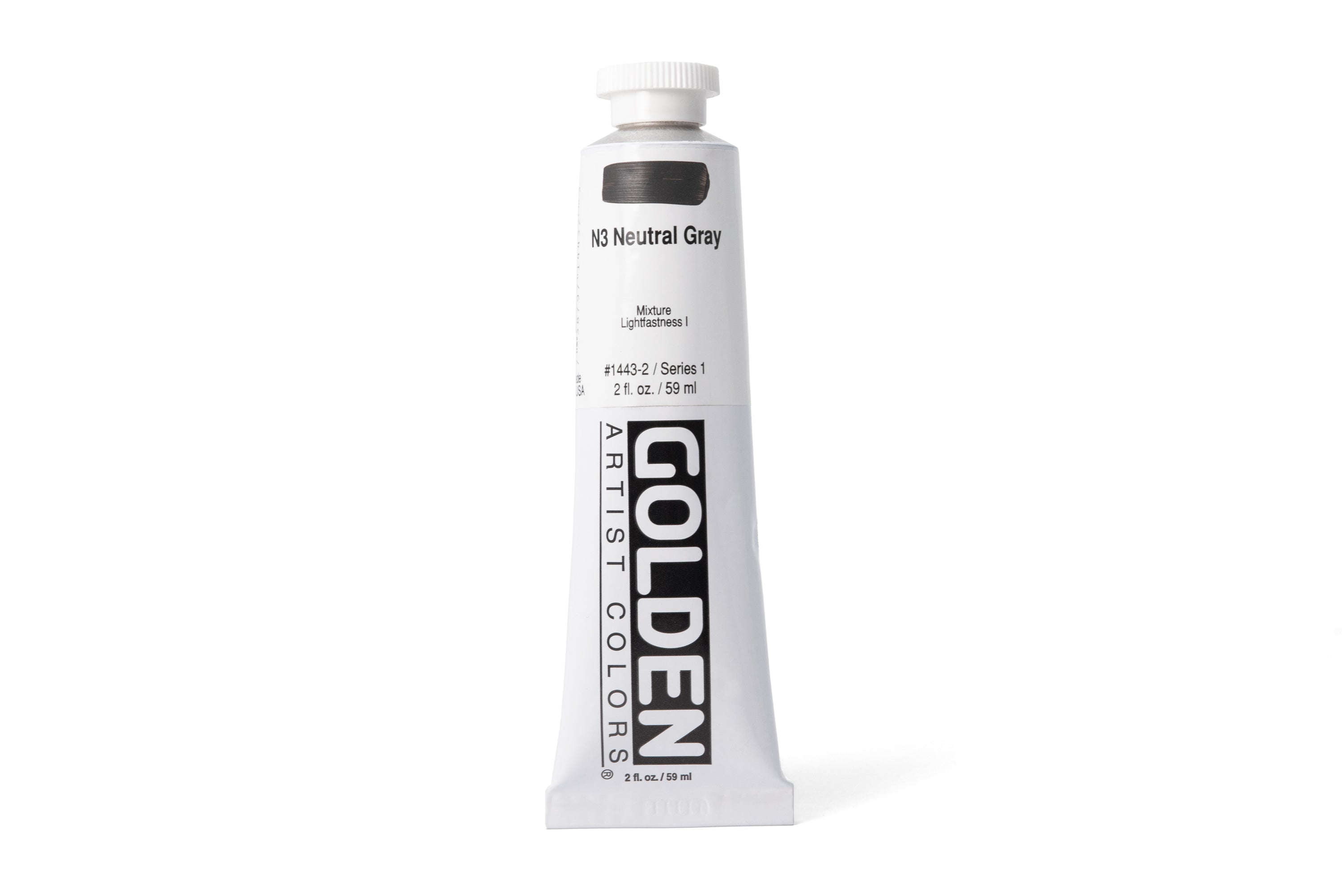 Golden Heavy Body Acrylics, Neutral Gray N3, 2 oz. Tube
