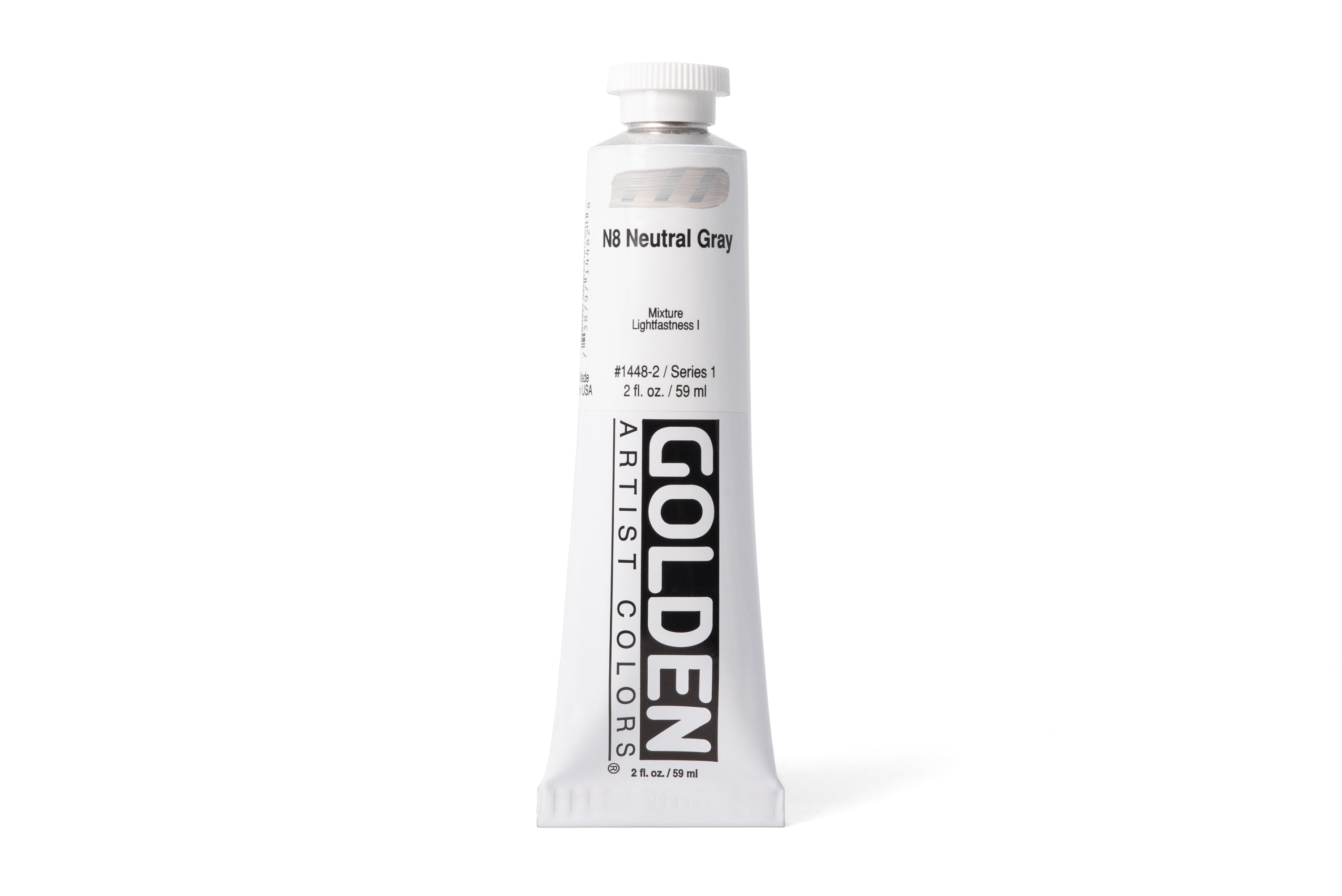 Golden Heavy Body Acrylics, Neutral Gray N8, 2 oz. Tube