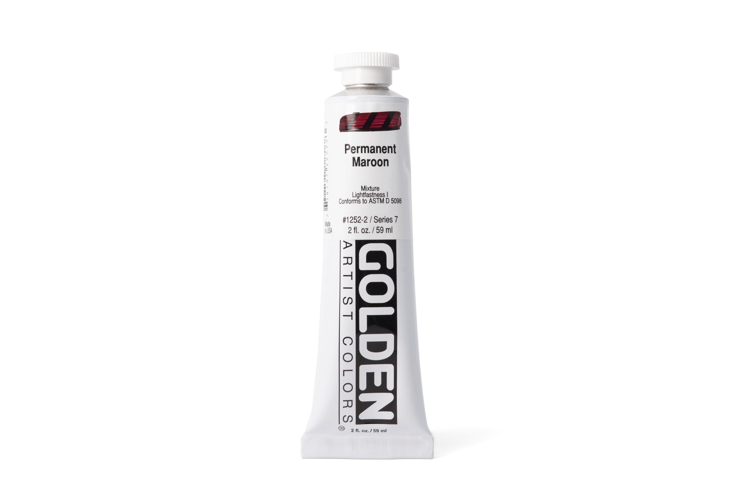 Golden Heavy Body Acrylics, Permanent Maroon, 2 oz. Tube