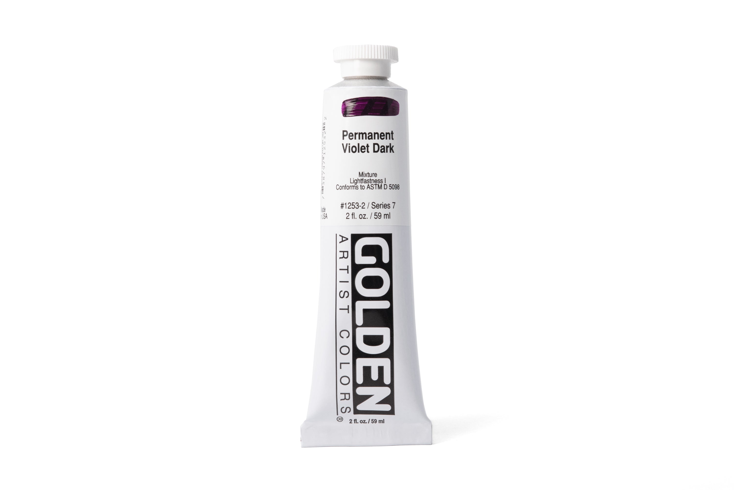Golden Heavy Body Acrylics, Permanent Violet Dark, 2 oz. Tube
