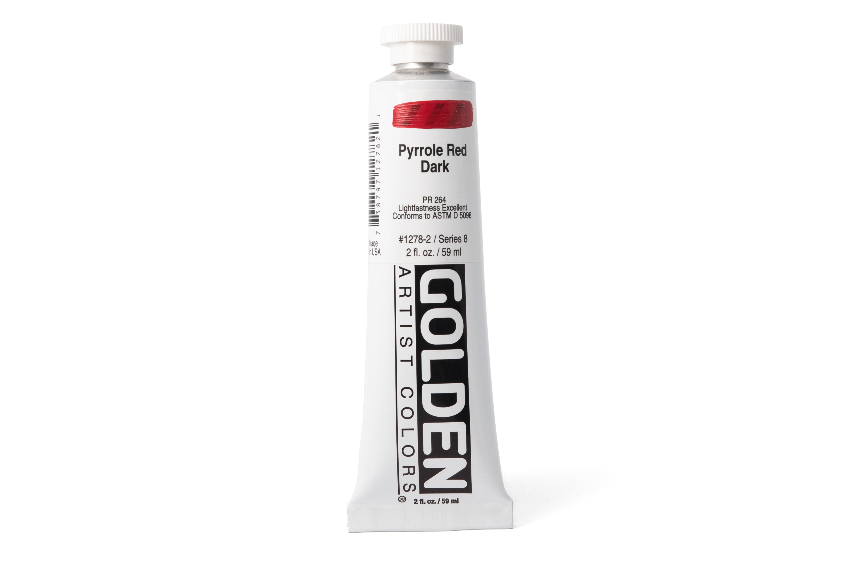 Golden Heavy Body Acrylics, Pyrrole Red Dark, 2 oz. Tube