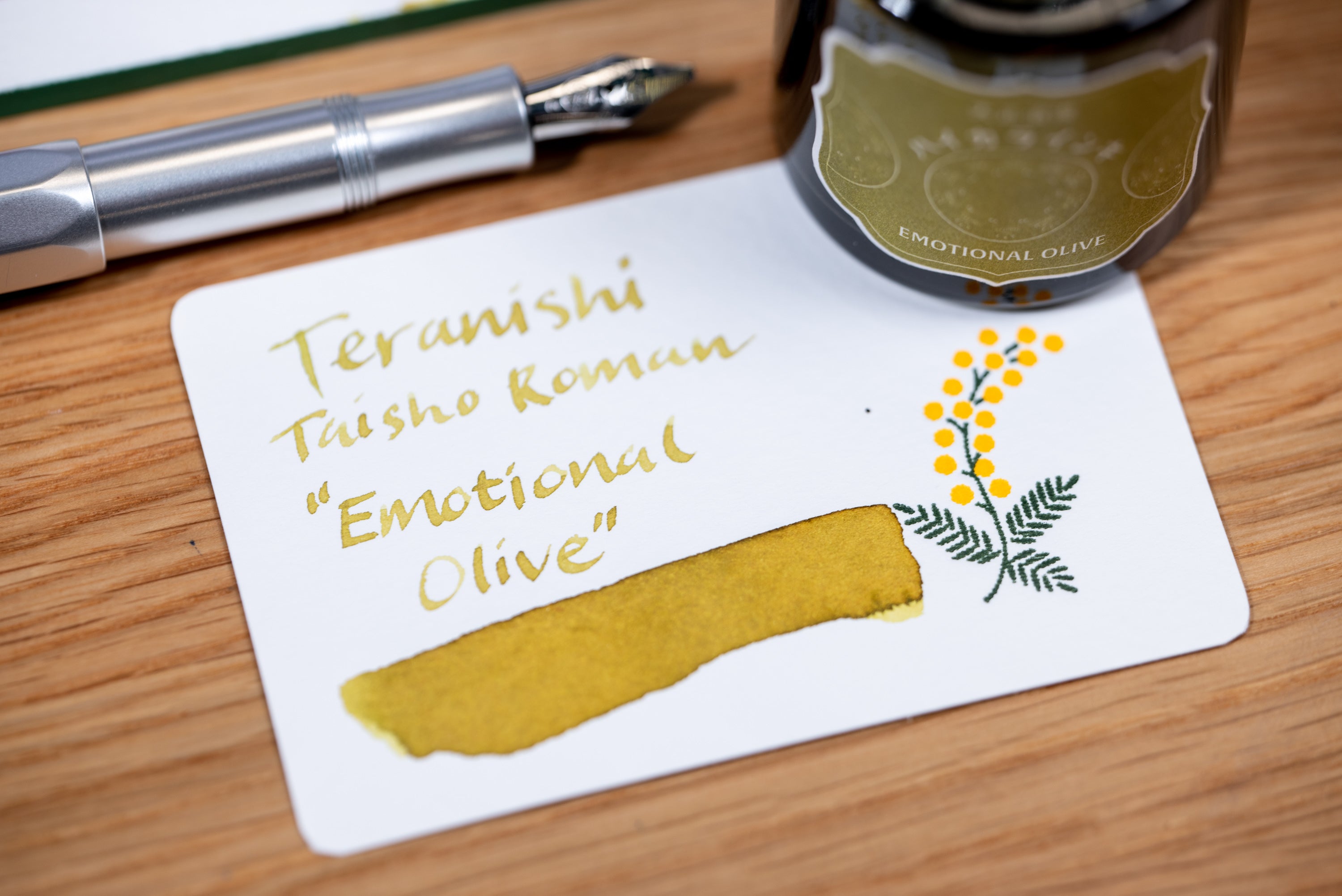 Teranishi - Taisho Roman Fountain Pen Ink, Emotional Olive - St. Louis Art Supply