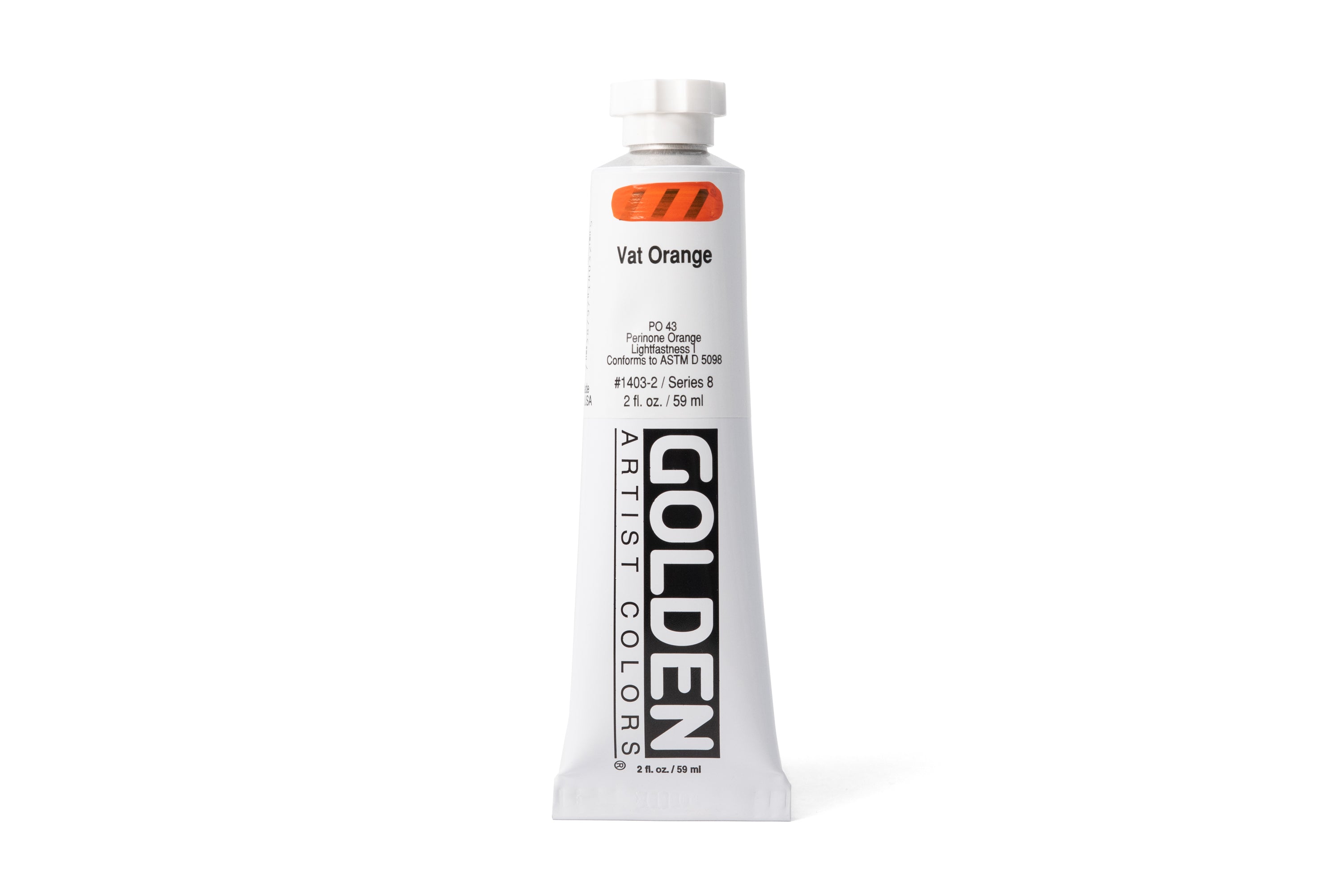 Golden Heavy Body Acrylics, Vat Orange, 2 oz. Tube