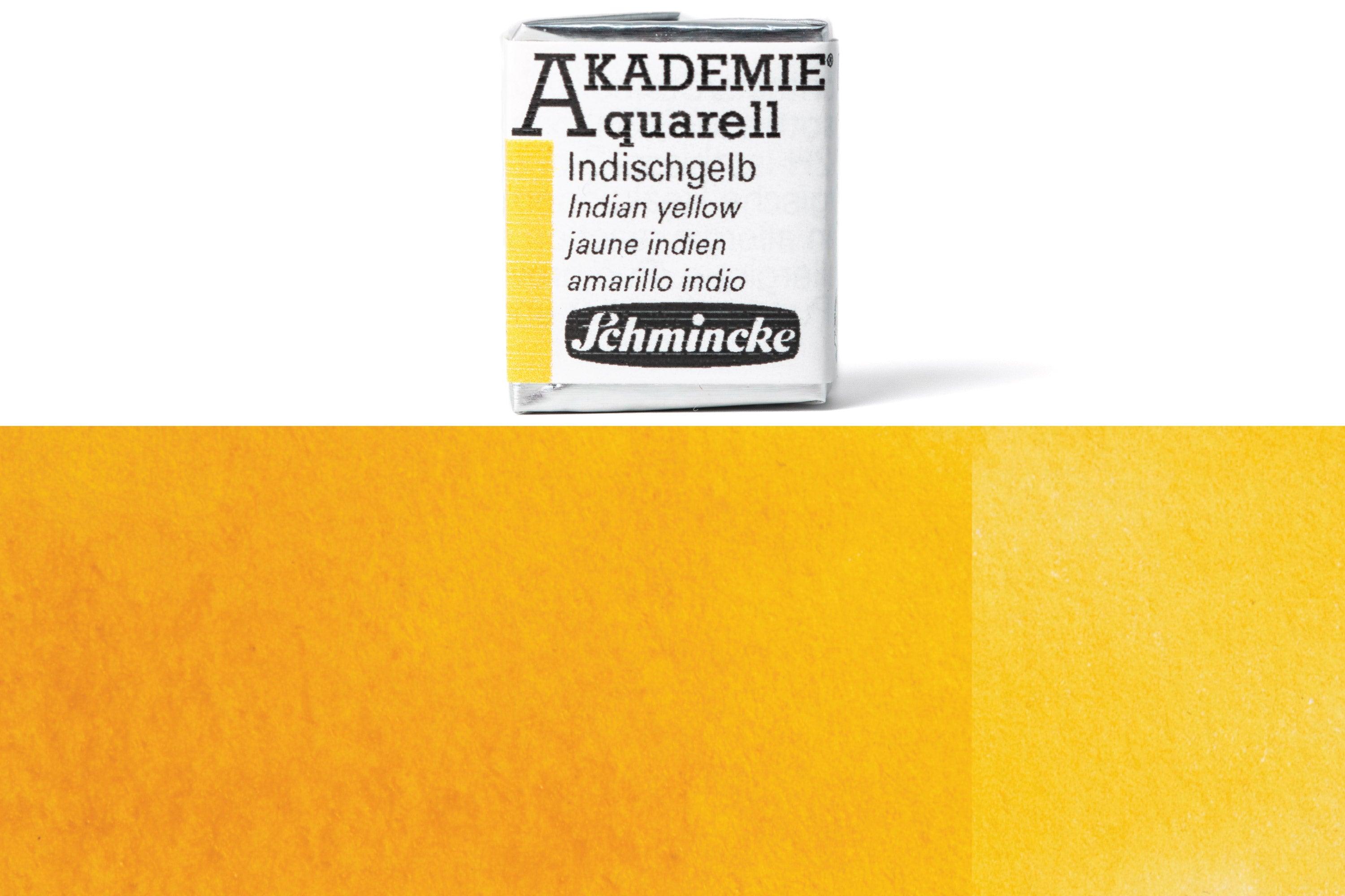 Schmincke - Akademie Watercolor Half Pan, #225 Indian Yellow - St. Louis Art Supply