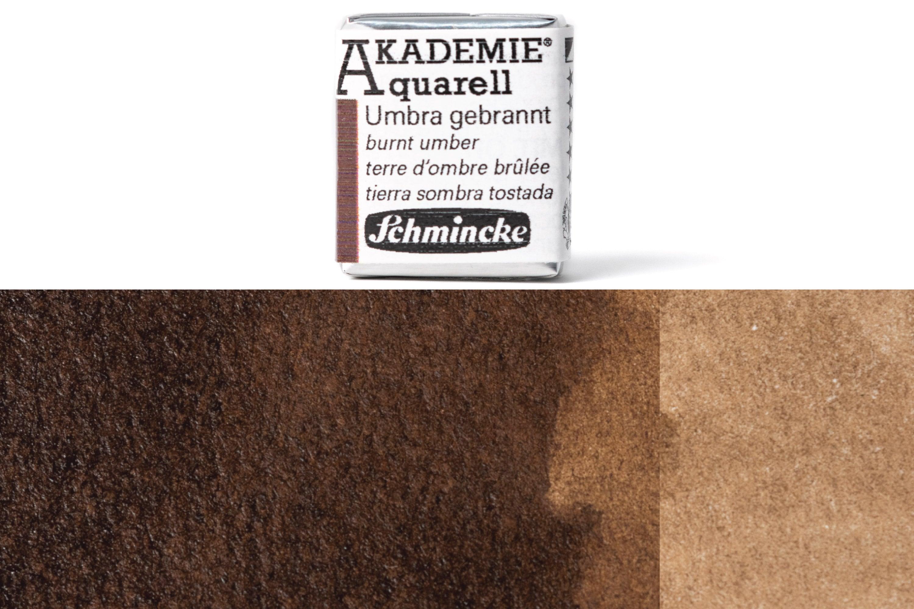 Schmincke - Akademie Watercolor Half Pan, #664 Burnt Umber - St. Louis Art Supply