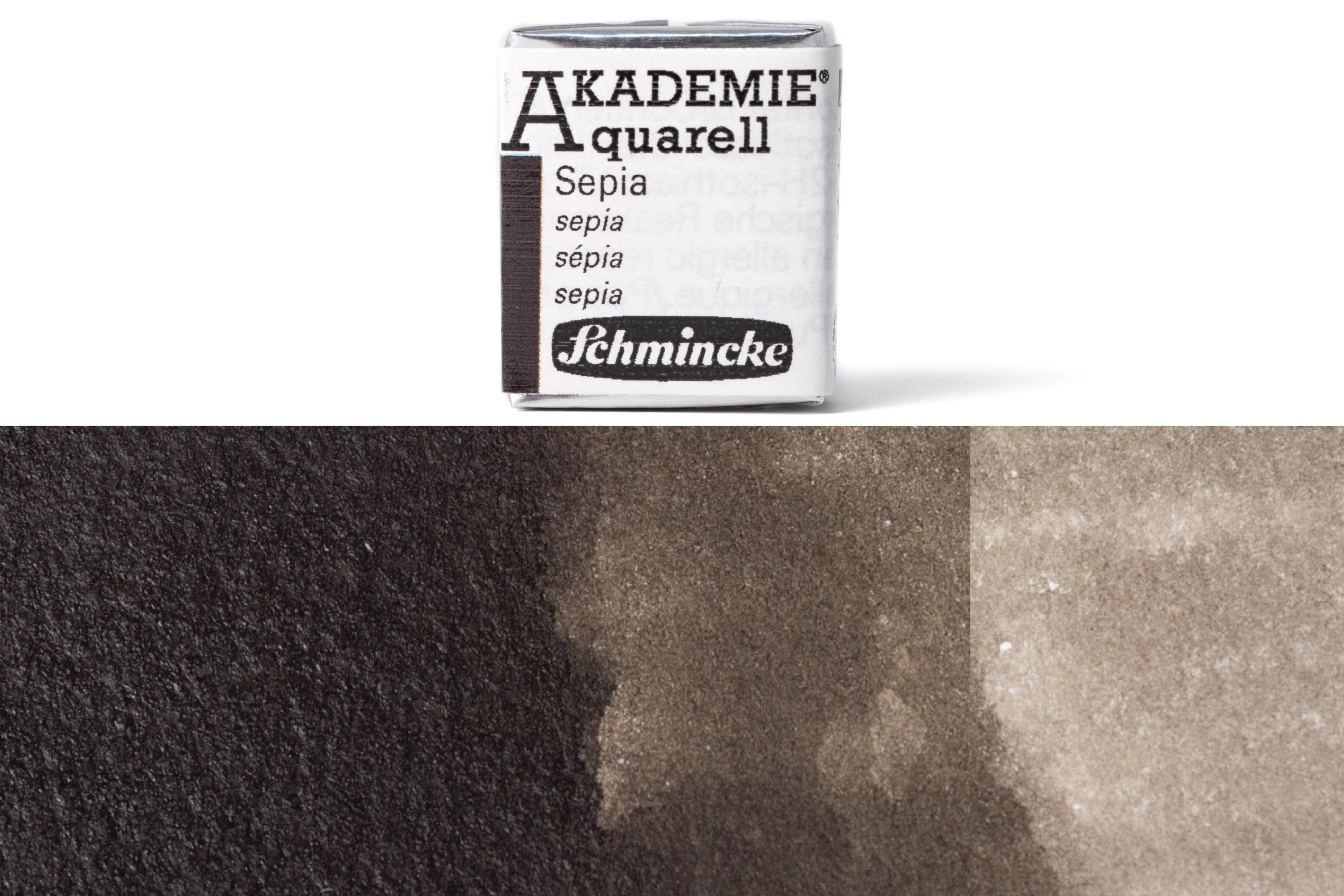 Schmincke - Akademie Watercolor Half Pan, #665 Sepia - St. Louis Art Supply
