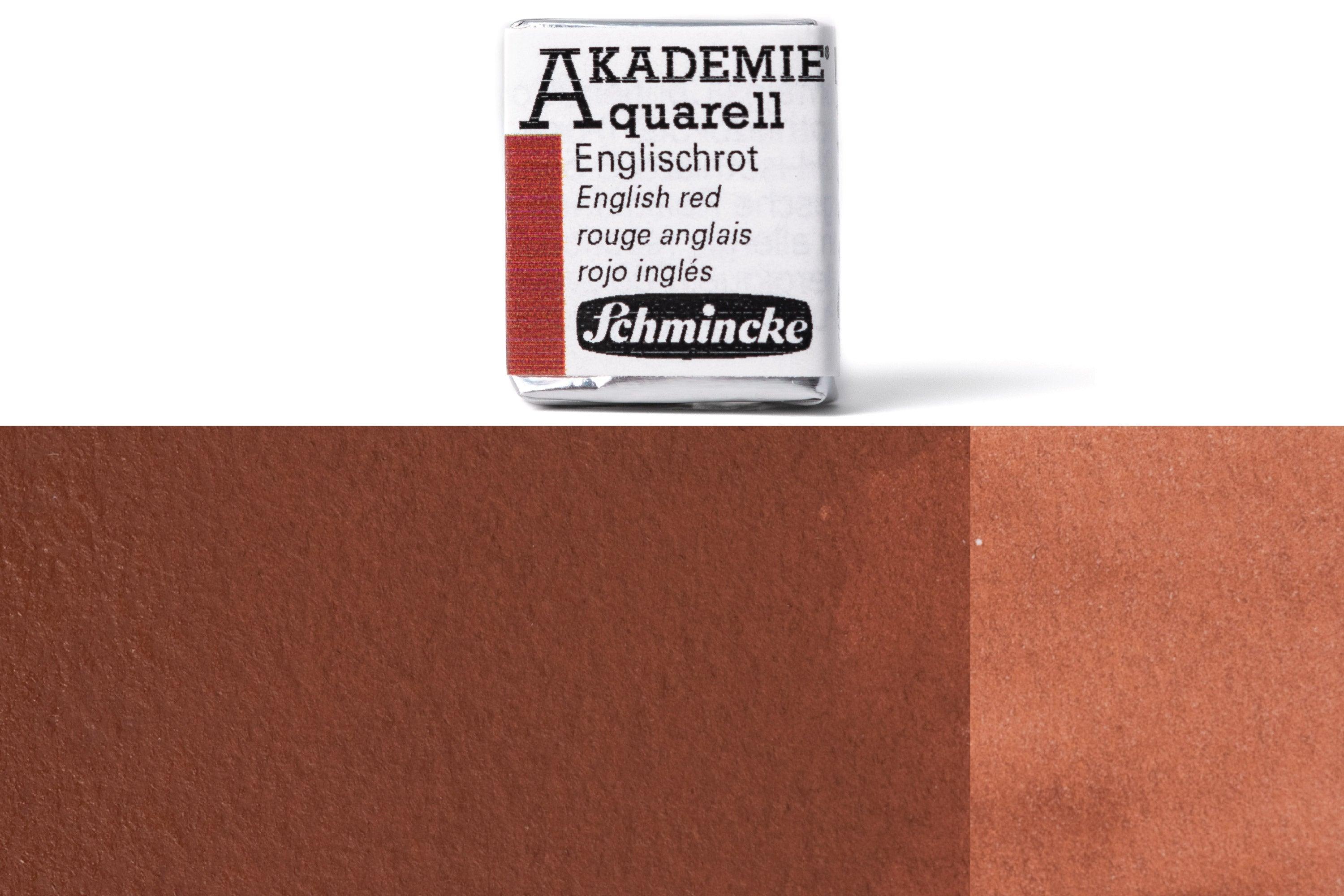 Schmincke - Akademie Watercolor Half Pan, #666 English Red - St. Louis Art Supply