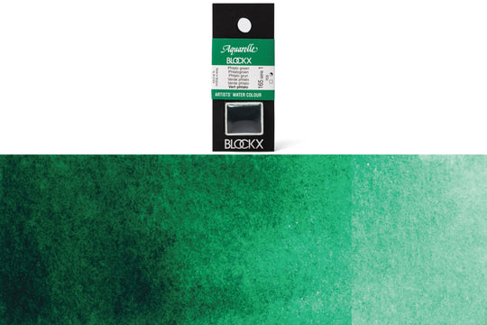 Blockx - Blockx Watercolor Half Pan, #165 Phthalo Green - St. Louis Art Supply