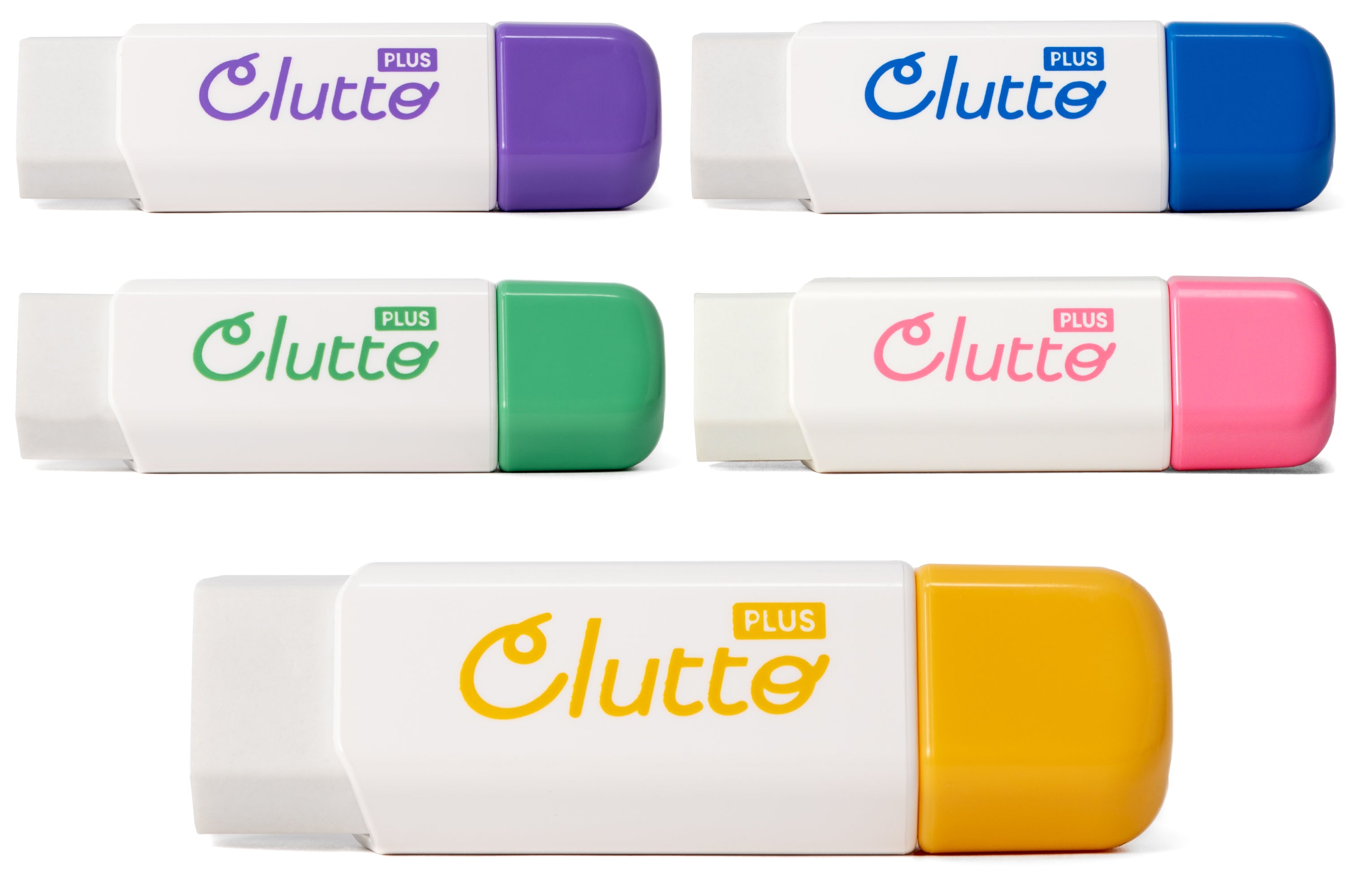 Clutto Twist Eraser - Purple Clutto Case + Two Erasers | Plus