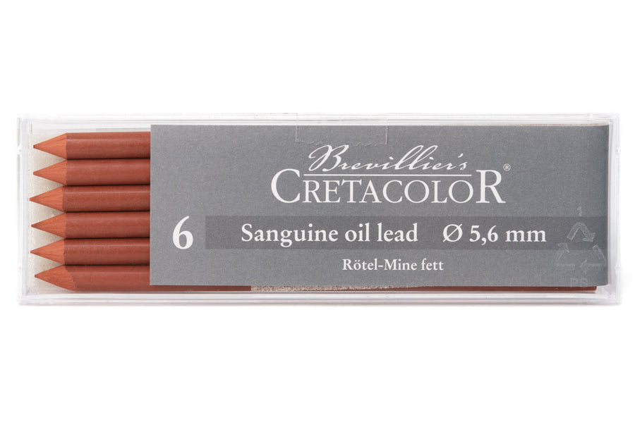 Cretacolor - Sanguine Oil Lead, 5.6 mm, Box of 6 - St. Louis Art Supply