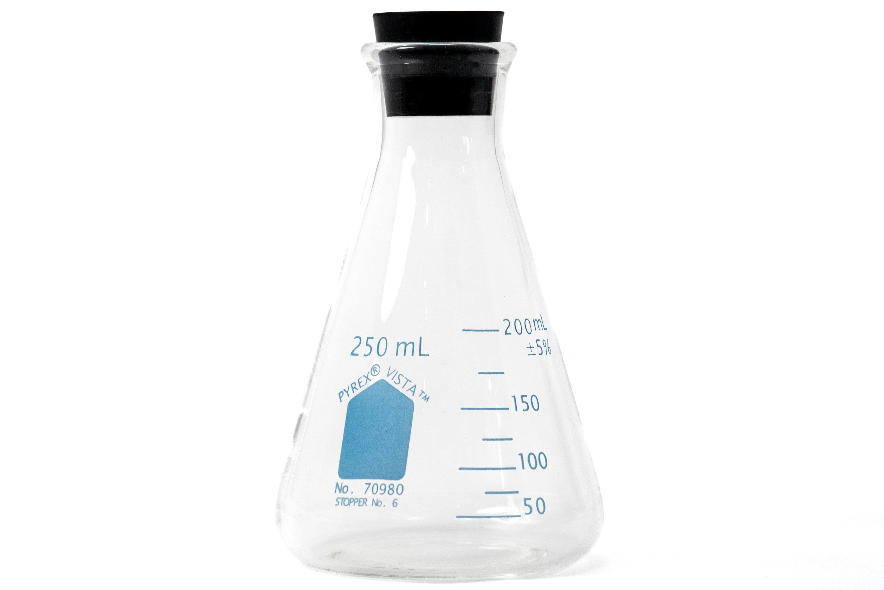 Pyrex - Pyrex Vista Erlenmeyer Flask with Stopper, 250 mL - St. Louis Art Supply