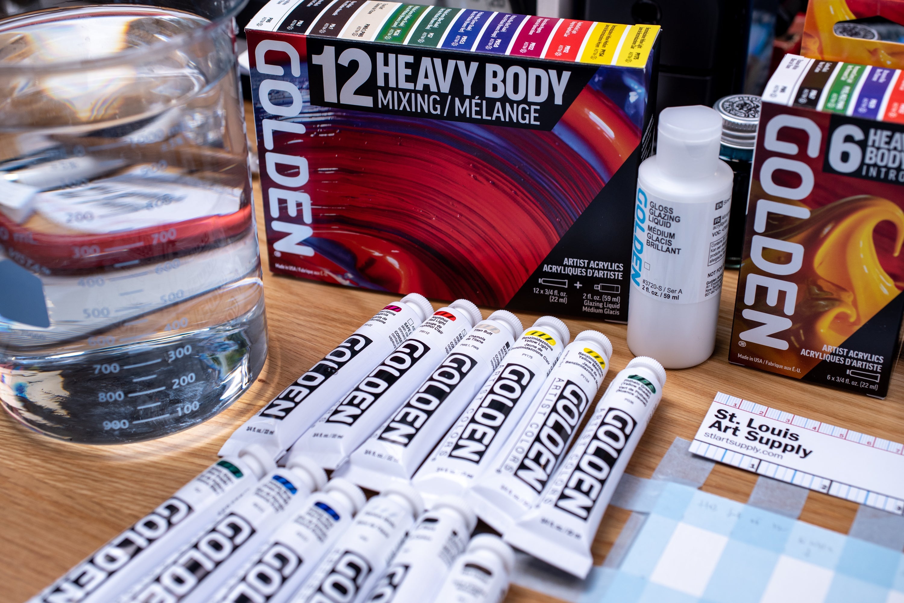 Golden Heavy Body Acrylics, Mixing Set of 12