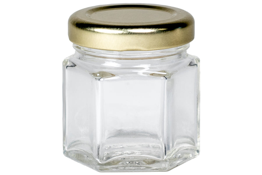Hexagonal Jar with Gold Cap, 45 mL