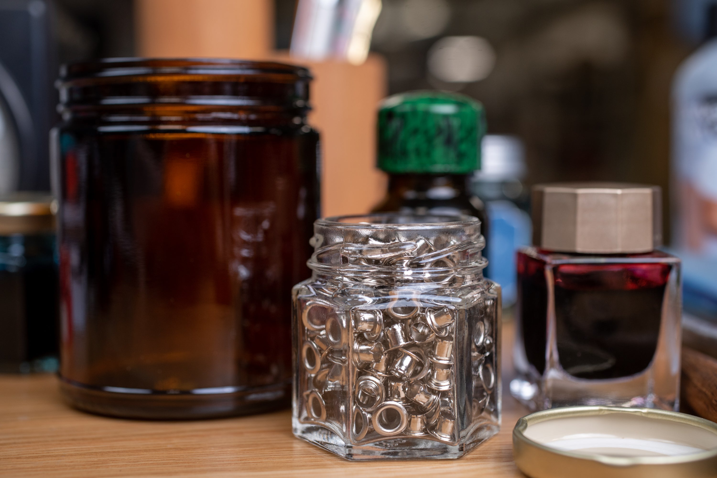 Hexagonal Jar with Gold Cap, 45 mL