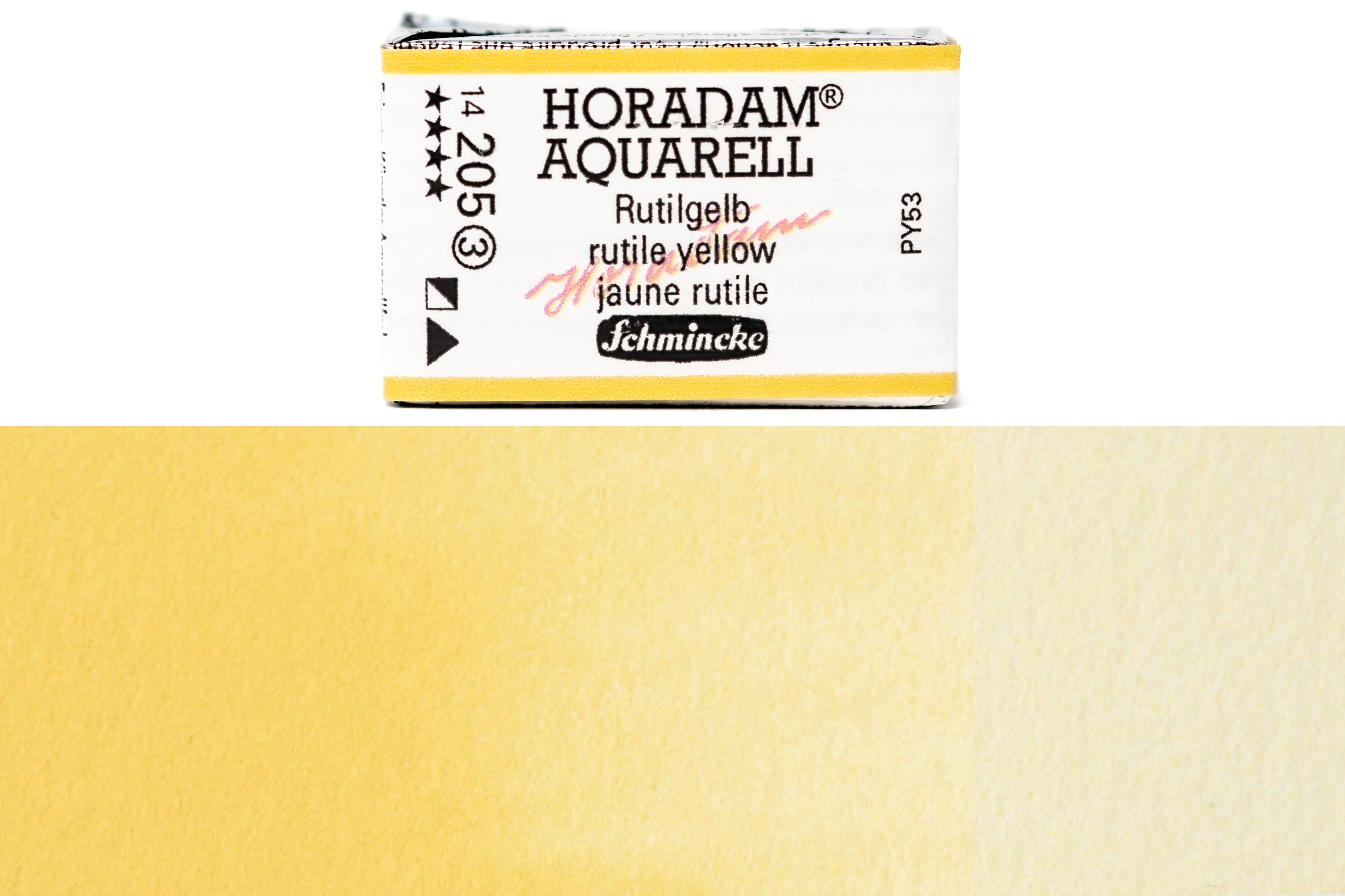 Schmincke - Horadam Watercolor Full Pan, #205 Rutile Yellow - St. Louis Art Supply