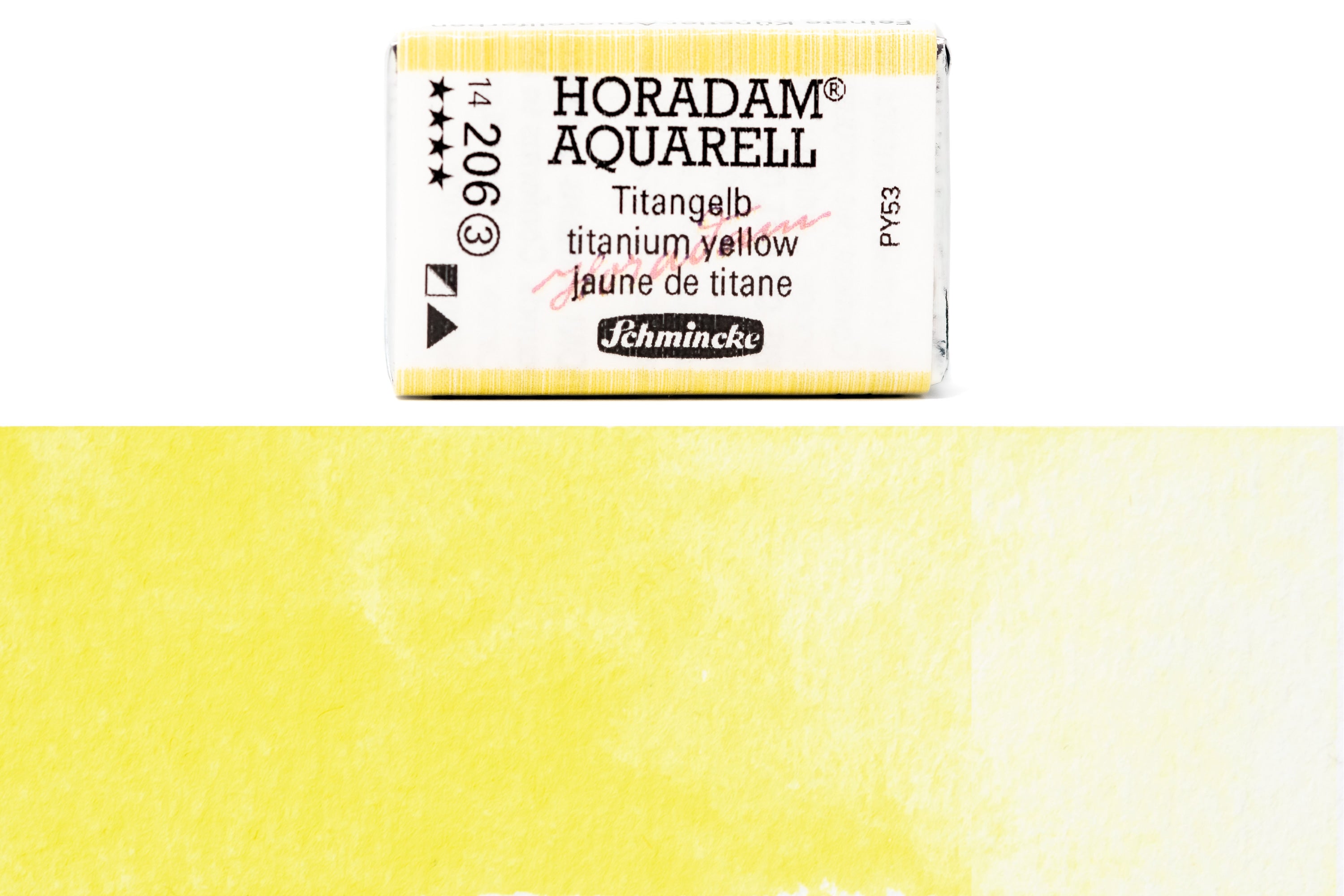Schmincke - Horadam Watercolor Full Pan, #206 Titanium Yellow - St. Louis Art Supply