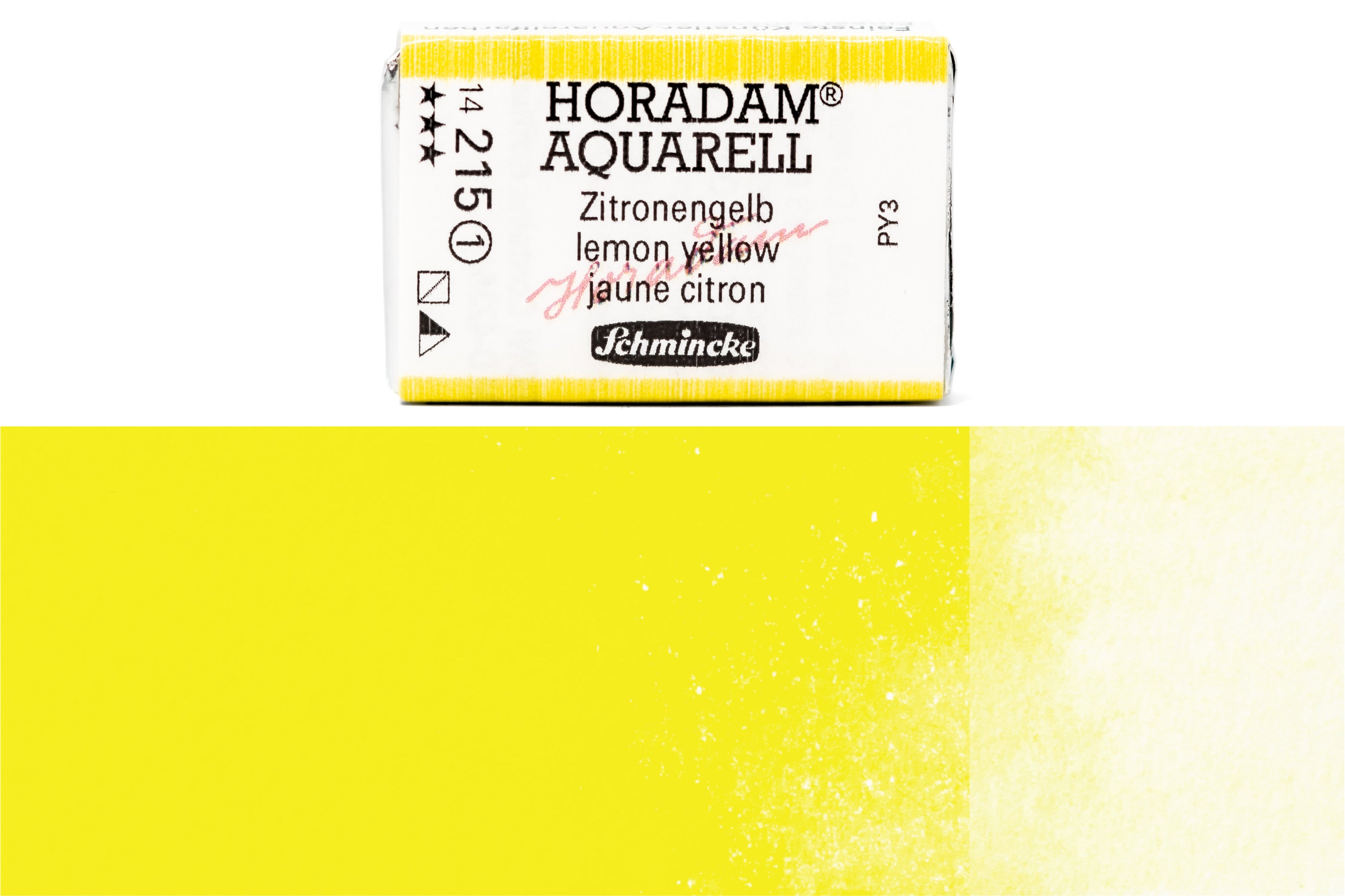 Schmincke - Horadam Watercolor Full Pan, #215 Lemon Yellow - St. Louis Art Supply