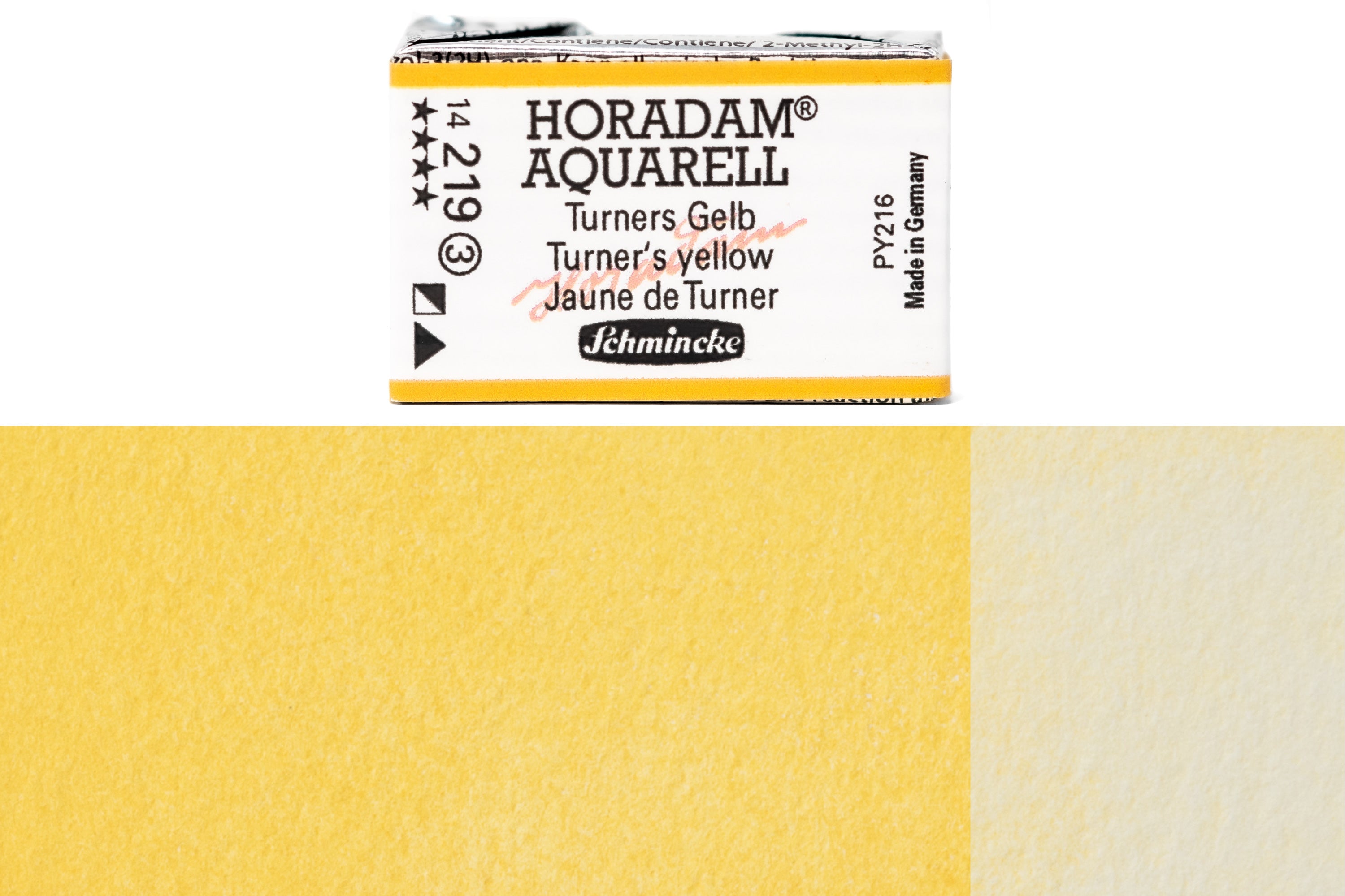 Schmincke - Horadam Watercolor Full Pan, #219 Turner's Yellow - St. Louis Art Supply