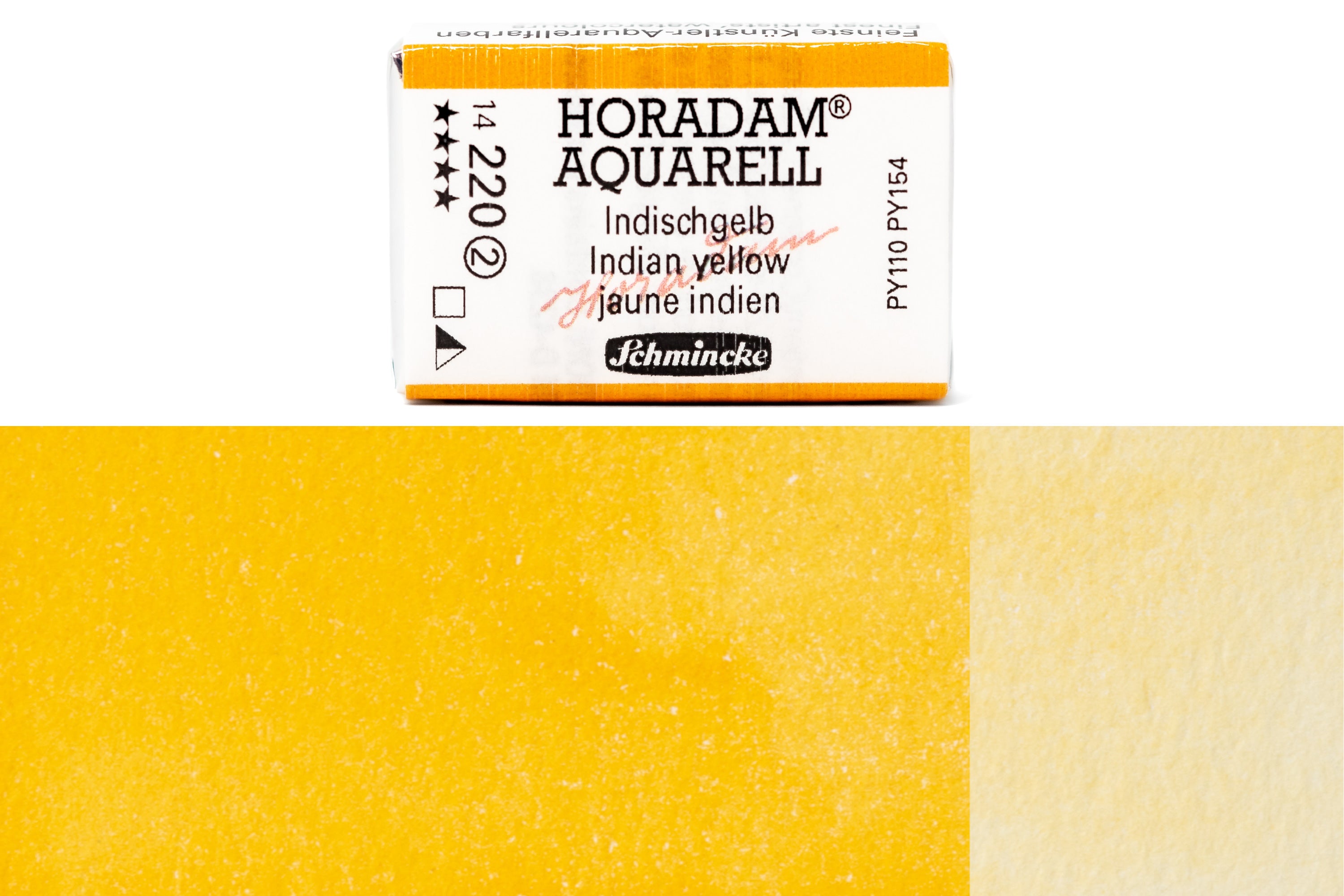 Schmincke - Horadam Watercolor Full Pan, #220 Indian Yellow - St. Louis Art Supply