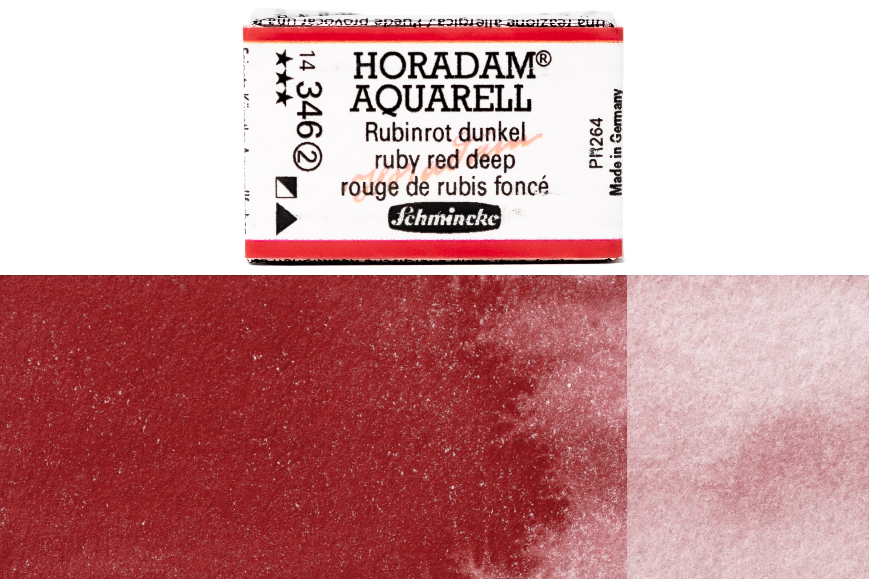 Schmincke - Horadam Watercolor Full Pan, #346 Ruby Red Deep - St. Louis Art Supply