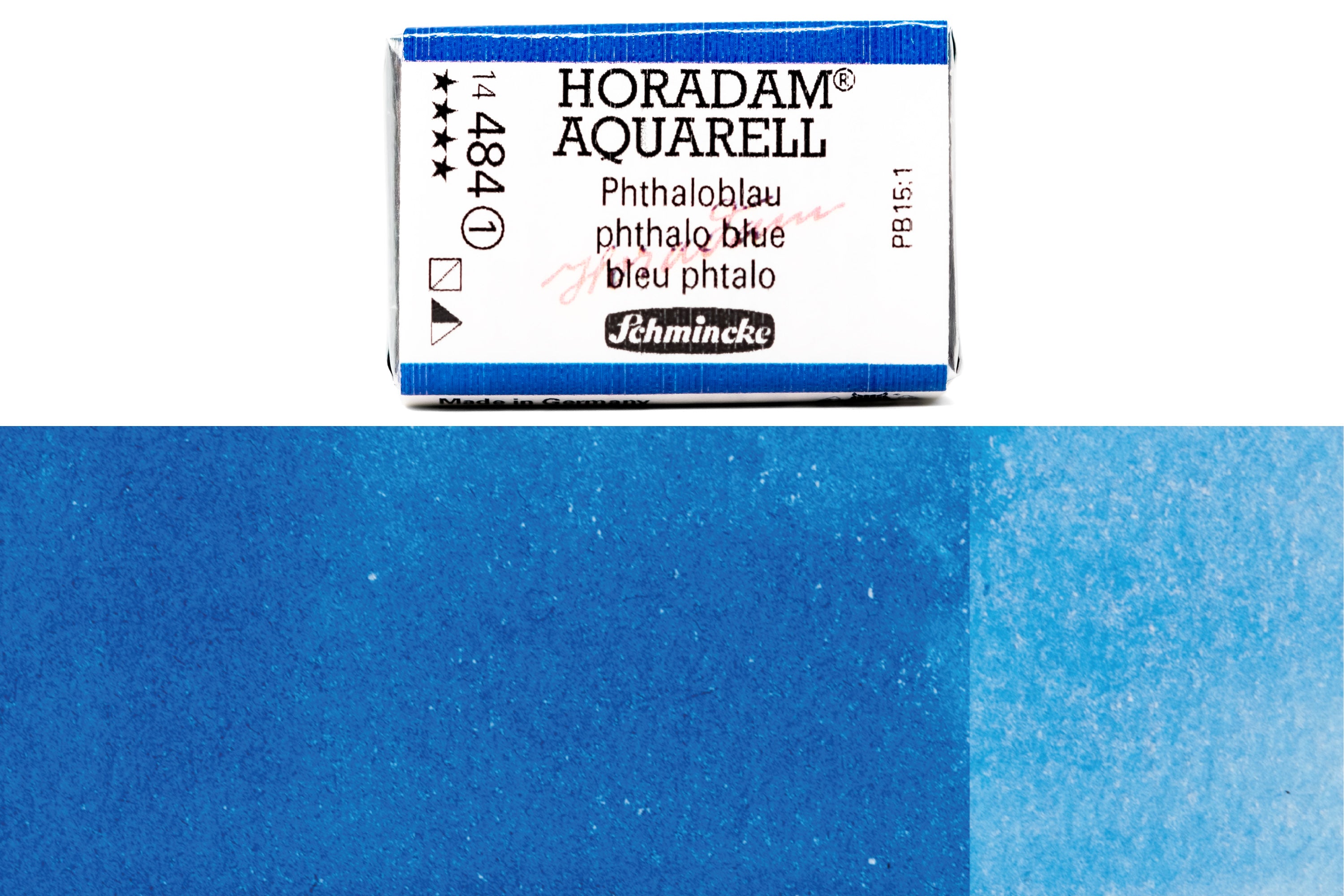 Schmincke - Horadam Watercolor Full Pan, #484 Phthalo Blue - St. Louis Art Supply