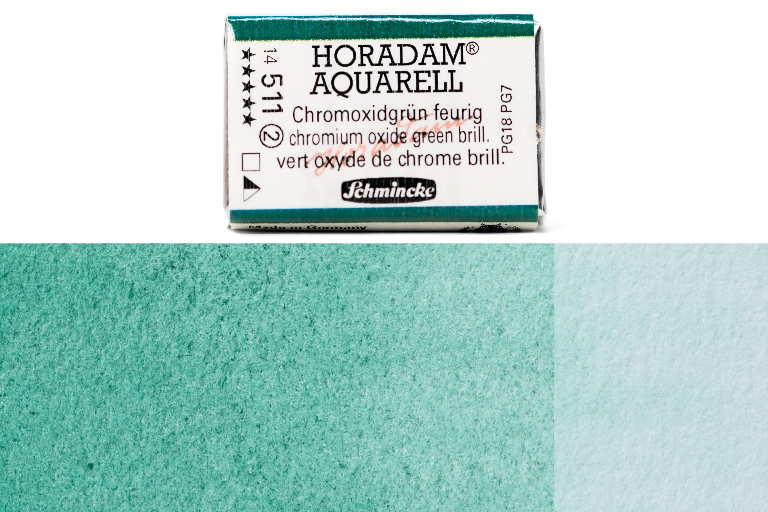Schmincke - Horadam Watercolor Full Pan, #511 Chromium Oxide Green Brilliant - St. Louis Art Supply